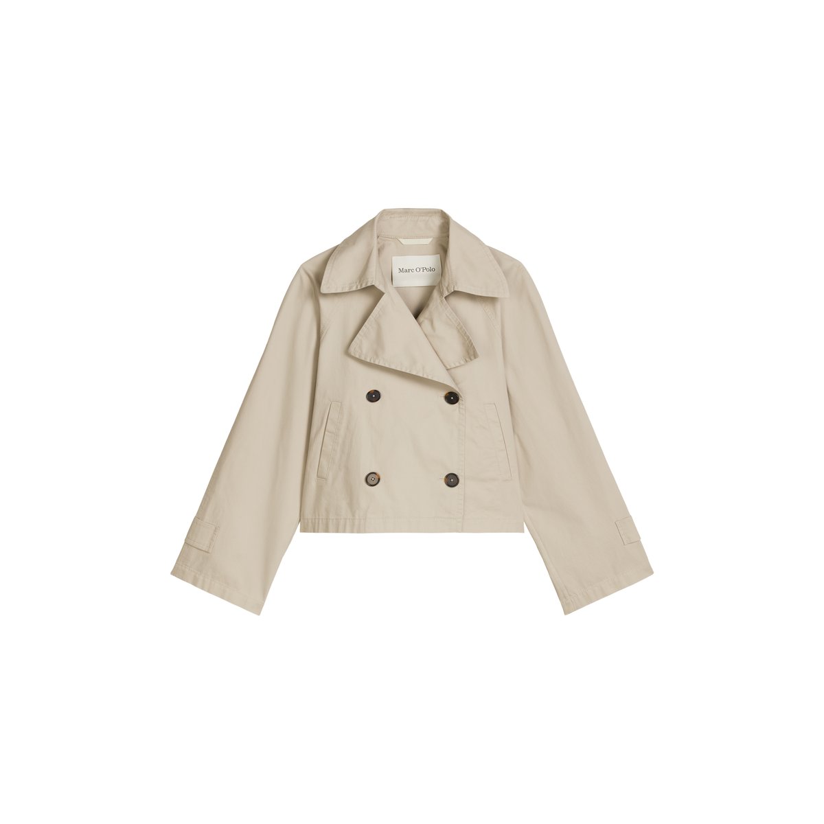 Veste trench relaxed en sergé de coton organique gris clair, MARC O'POLO