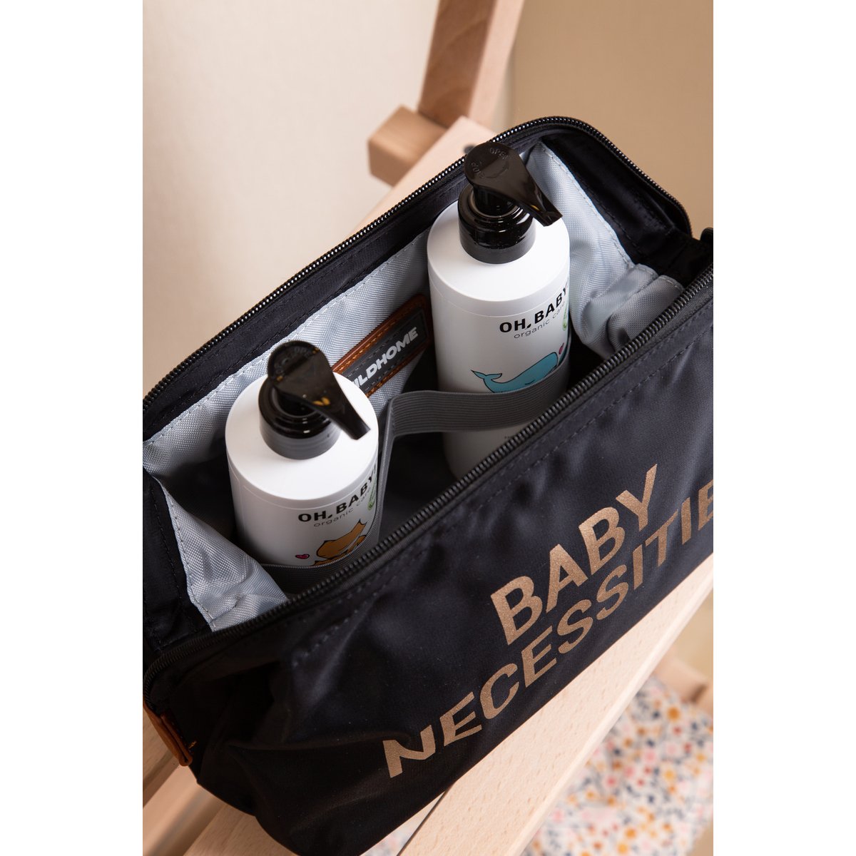 Trousse de toilette Baby necessities noir, beige, CHILDHOME