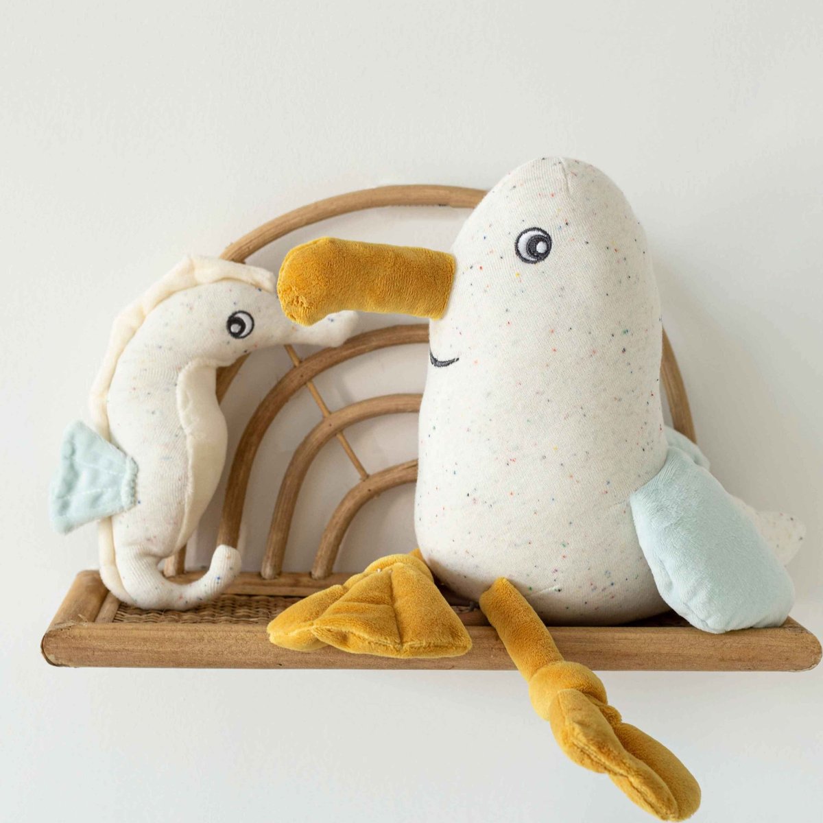 Peluche musicale Paulette ecru, jaune, bleu, TROIS KILOS SEPT