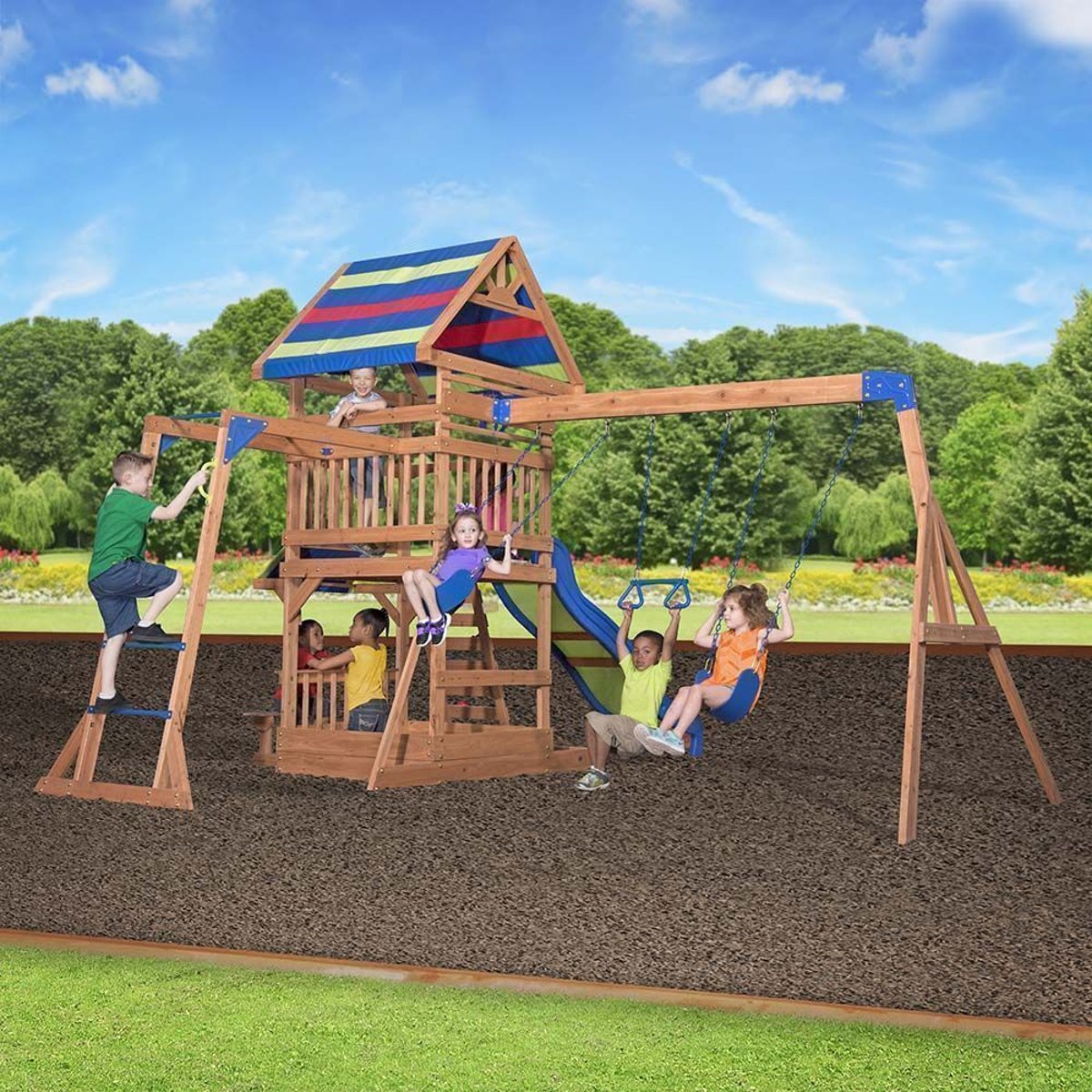Aire de jeux en bois Northbrook multicolore, BACKYARD DISCOVERY