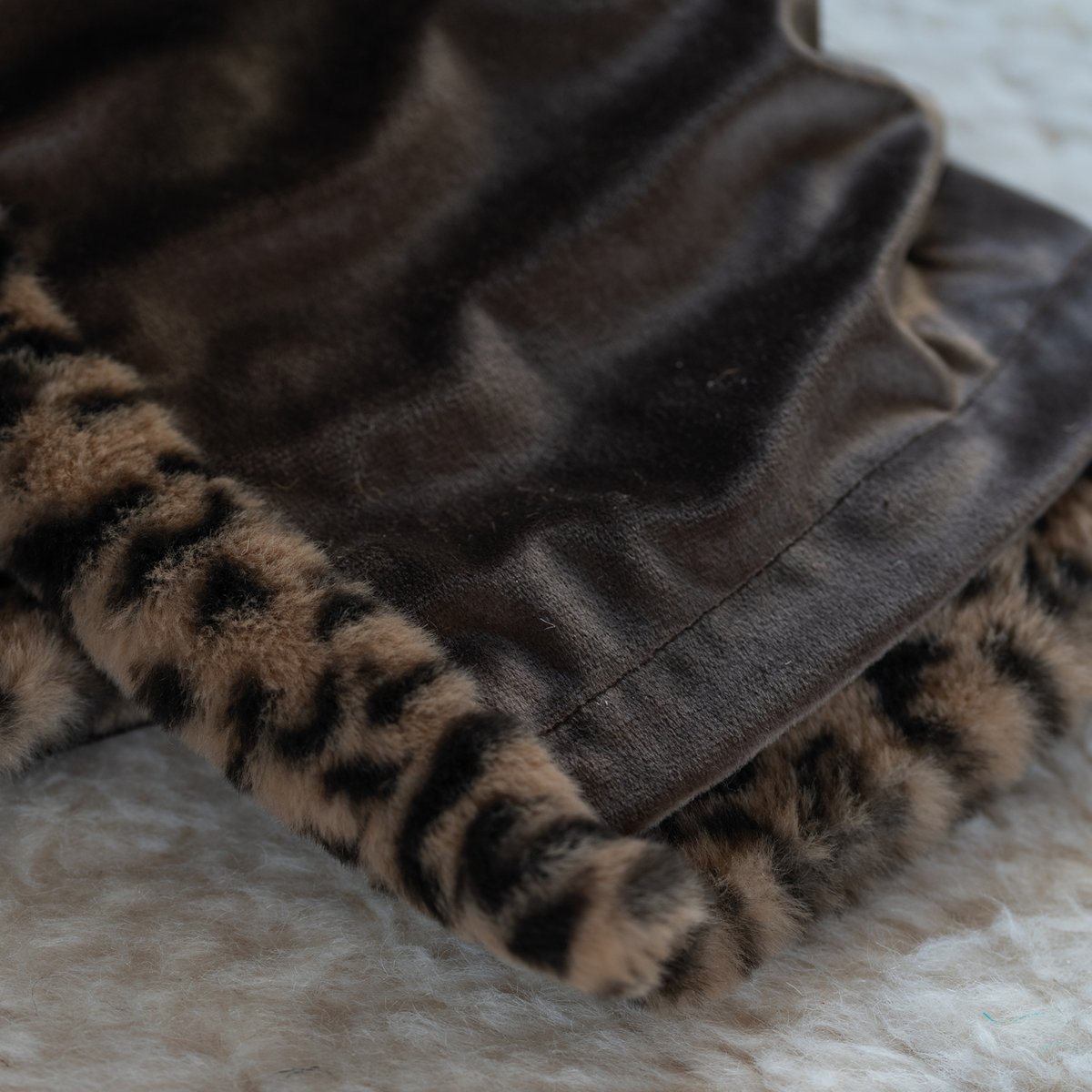 Rideau imitation fourrure léopard - QABANE beige, HOME MAISON