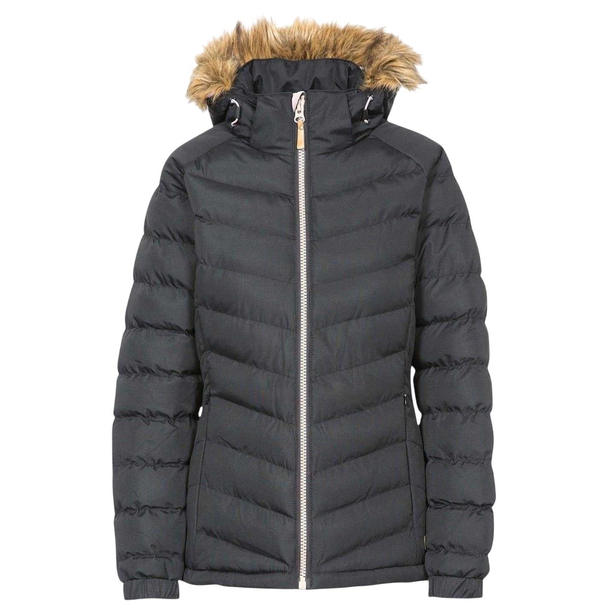 Veste rembourrée à capuche avec bord duveteux NADINA noir, TRESPASS