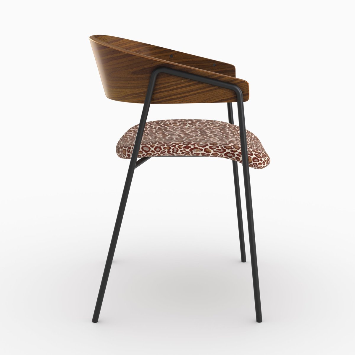 Lot de 2 chaises en tissu léopard - ESMÉE bordeaux léopard, MAISON PAVANE