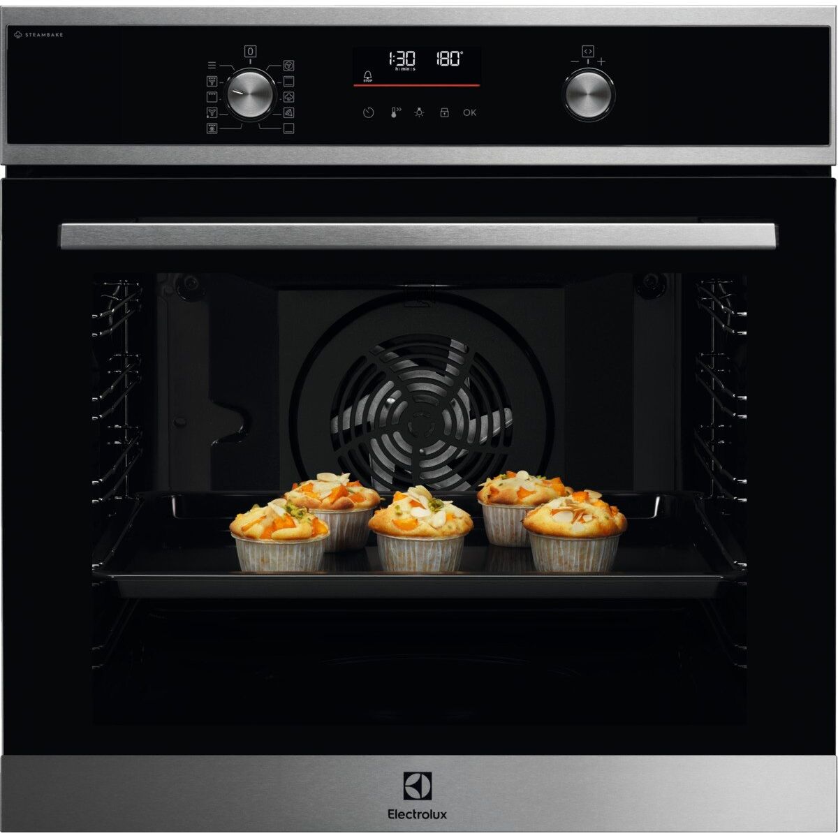 Four encastrable EOD6P46X Pyrolyse Chaleur tournante et Vapeur SteamBake 72L inox anti-traces, ELECTROLUX