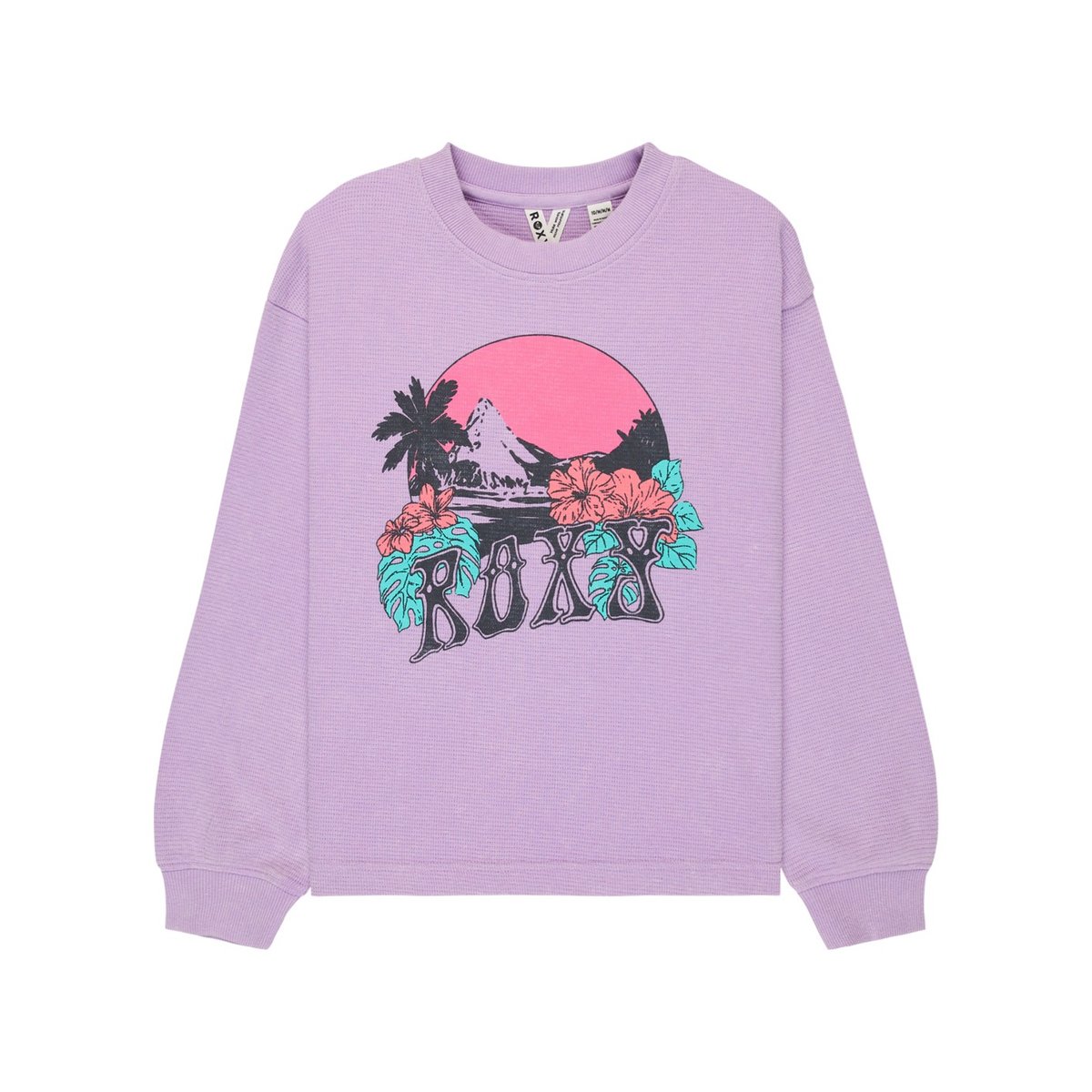 T-Shirt, manches longues, col rond, Uni. violet crocus petal, ROXY