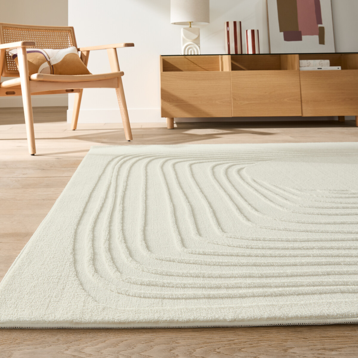 Gioma Line Print Rectangular Rug ecru , LA REDOUTE INTERIEURS