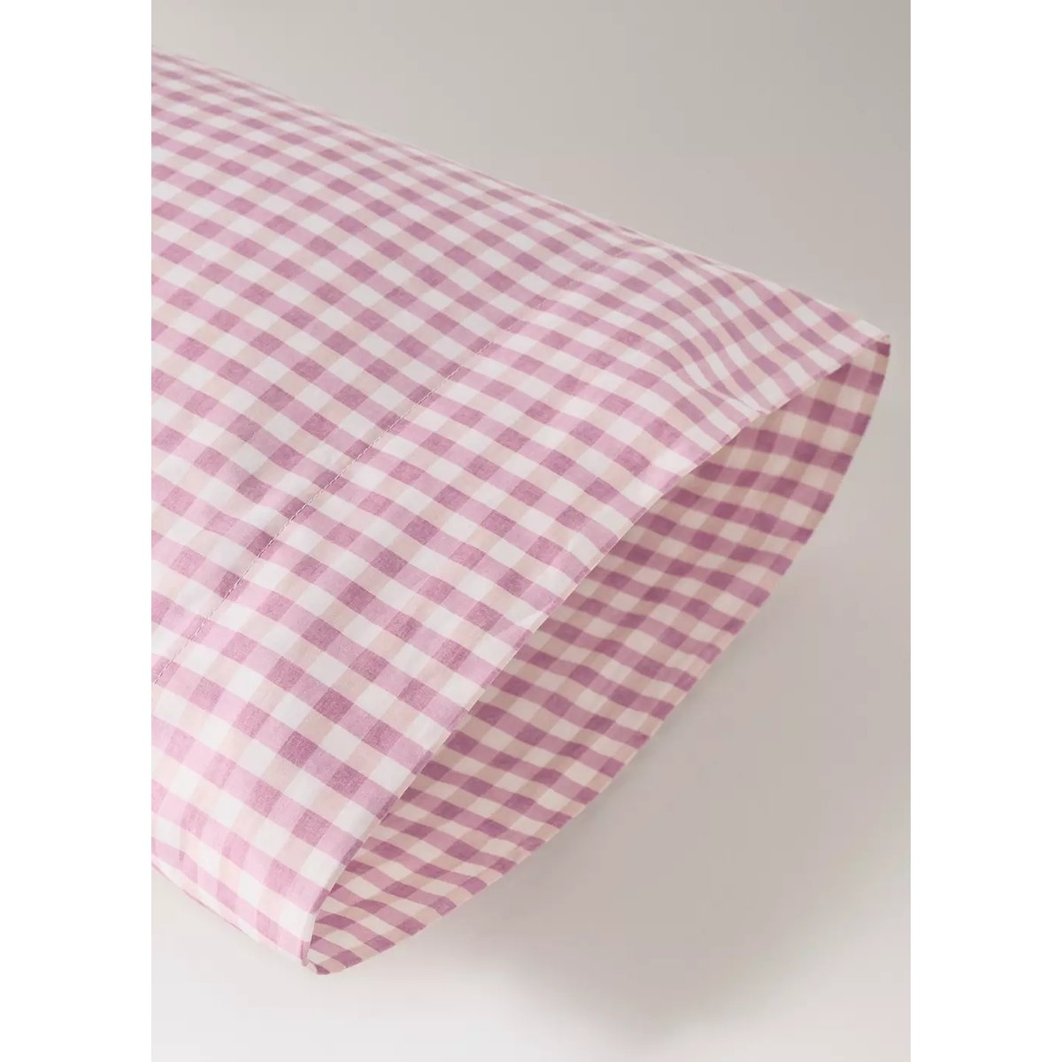 Taie d'oreiller coton carreaux vichy 45x110 cm rose, MANGO HOME