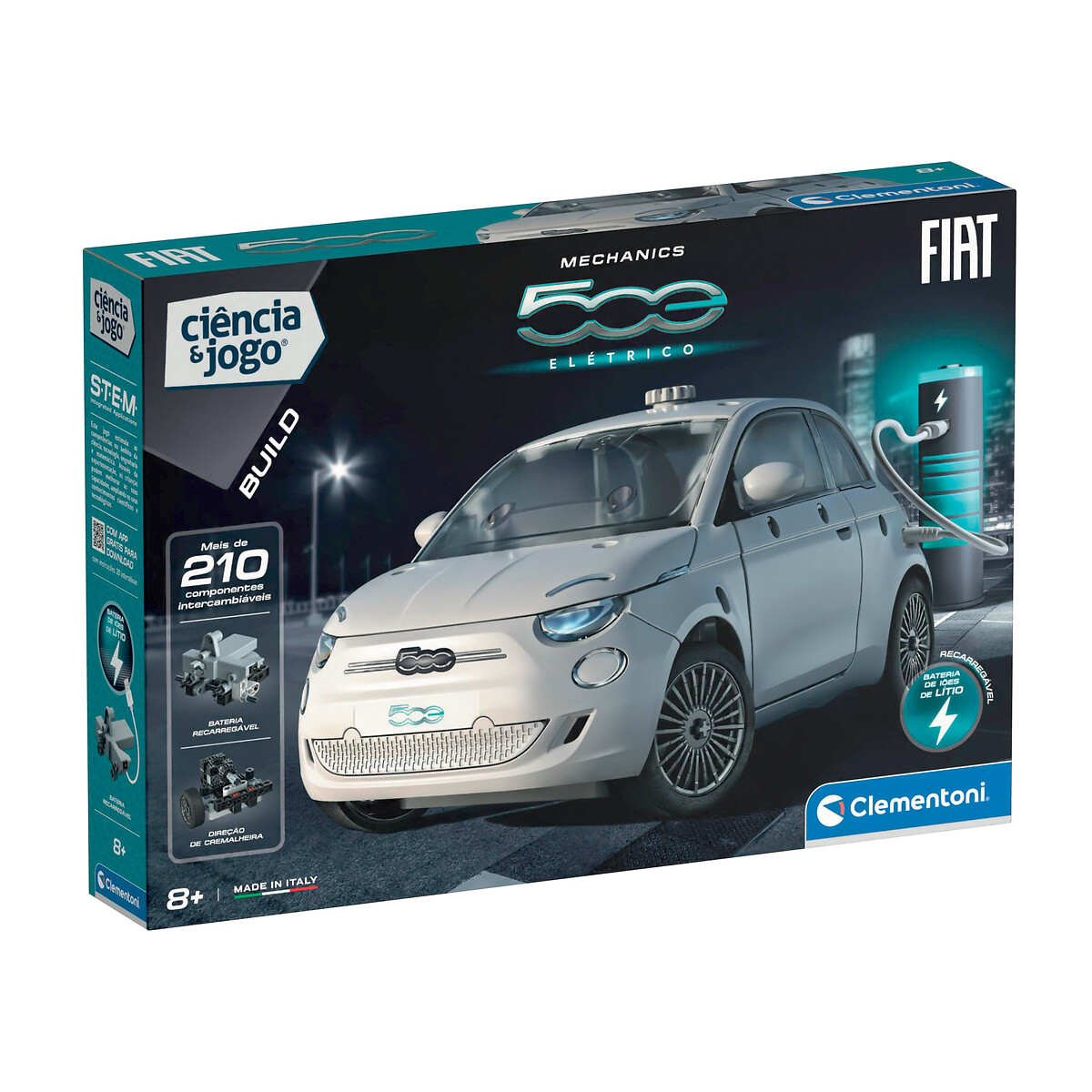 Brinquedo "Laboratório de Mecânica - Fiat 500 elétrico", CLEMENTONI multicolor, CLEMENTONI