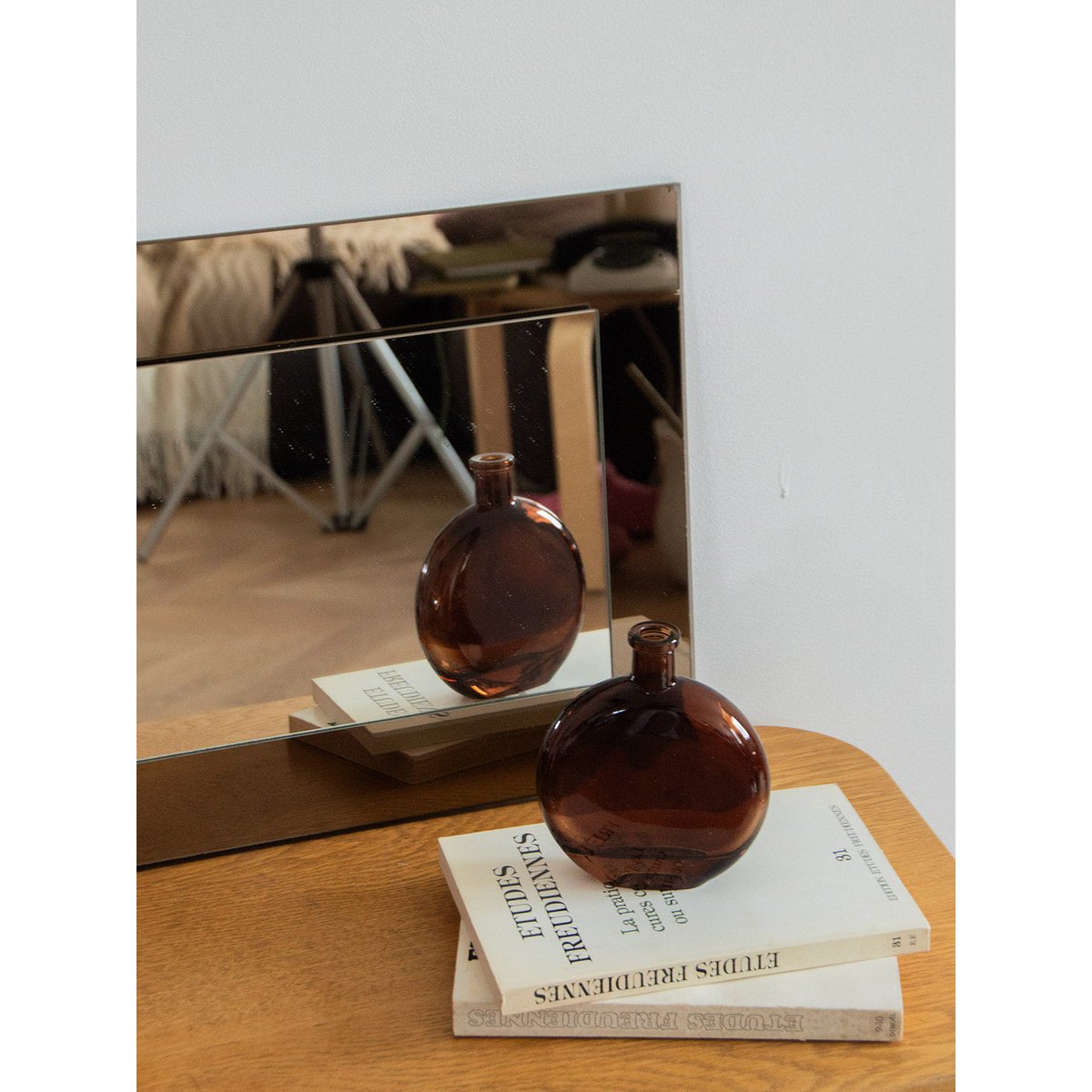 Grand miroir ambré Igor N°773 - Bon état transparent, DEBONGOUT