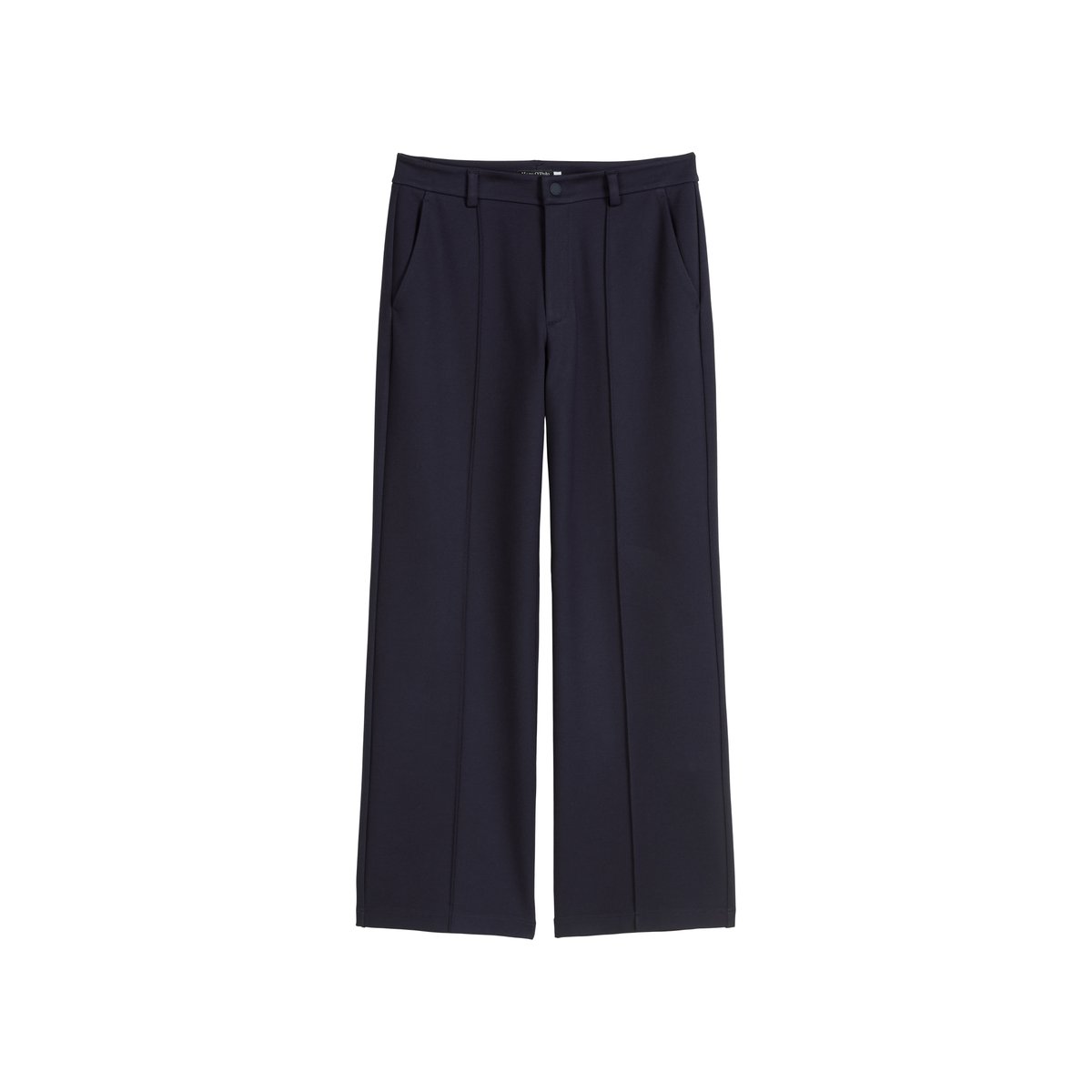 Pantalon droit en jersey en qualité interlock compacte bleu foncé, MARC O’POLO DENIM