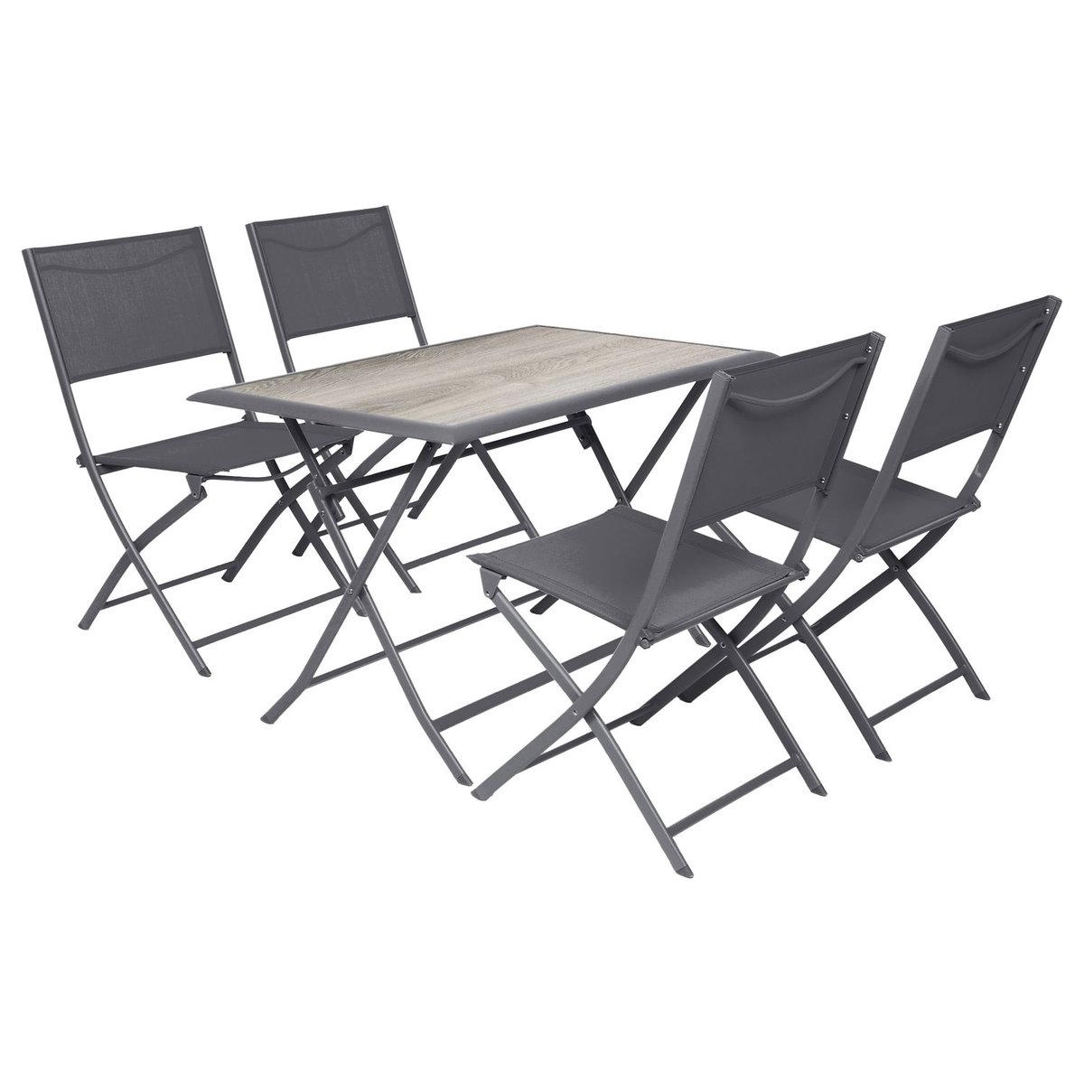 Table de jardin pliante en aluminium 4 places AZUA gris, HESPERIDE