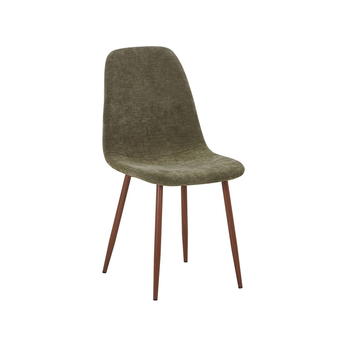 Chaise décor bois teinte noyer et tissu (lot de 2) VERA rouge, SWEEEK
