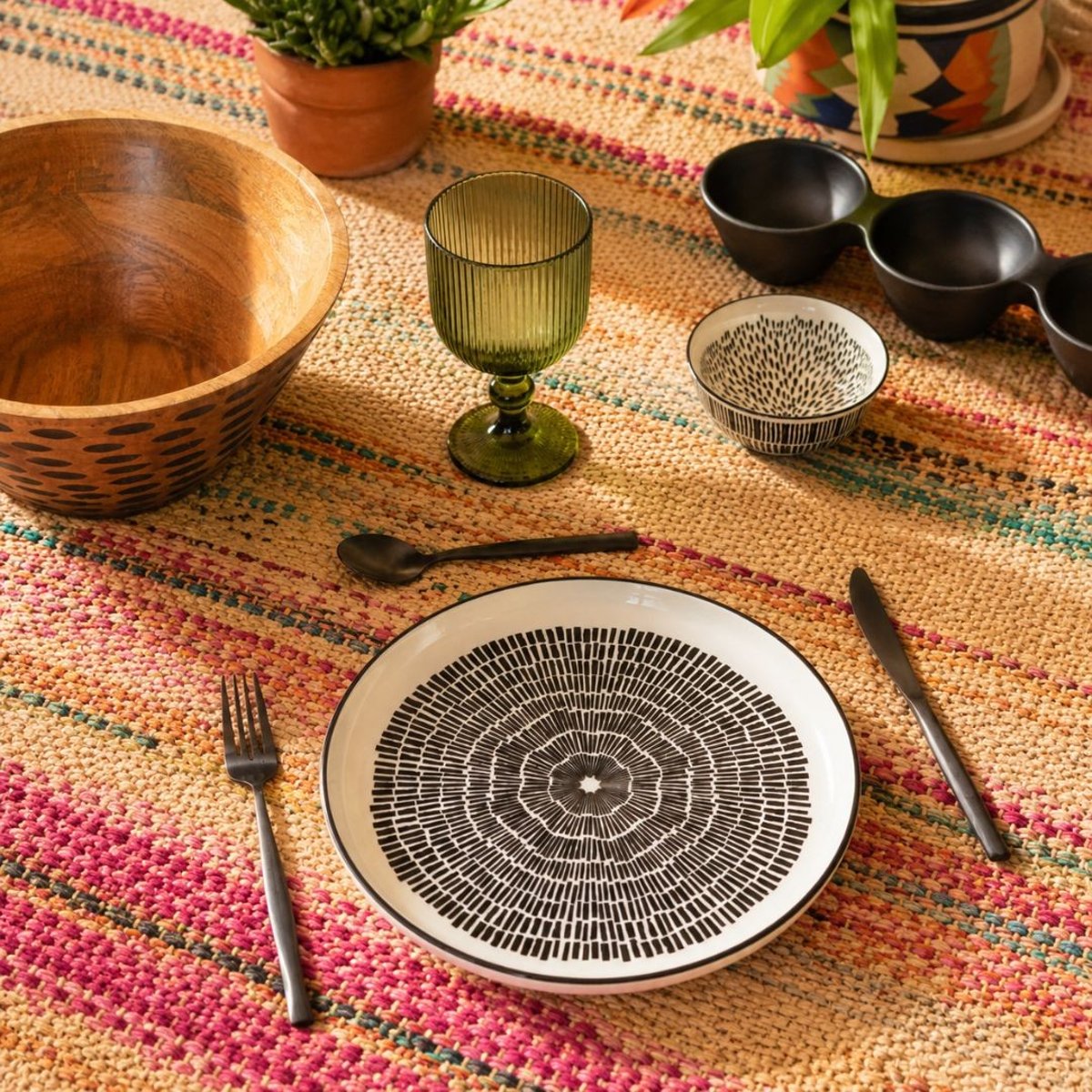 Lot de 6 grandes assiettes, Yucatan beige, ARTIME