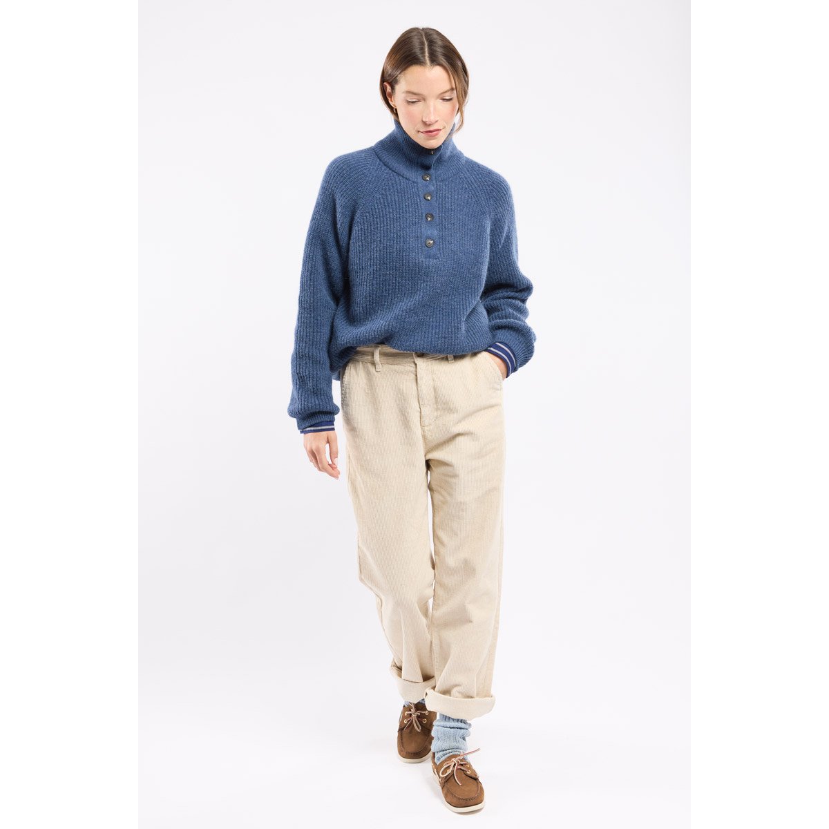 Pull camionneur - alpaga et laine obscur, ARMOR-LUX