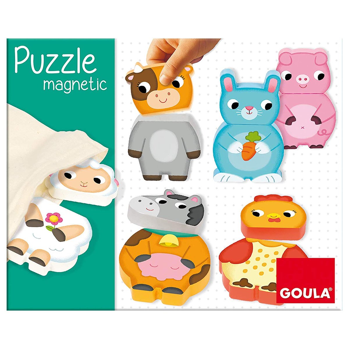 Puzzle magnétique Animaux de la ferme beige, GOULA