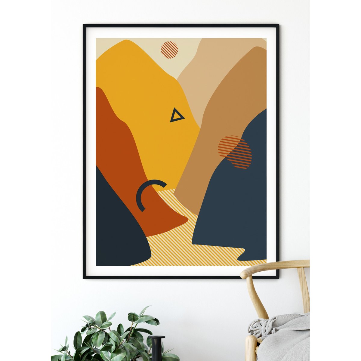 Affiche Abstract Landscape 8 blanc, L'AFFICHERIE