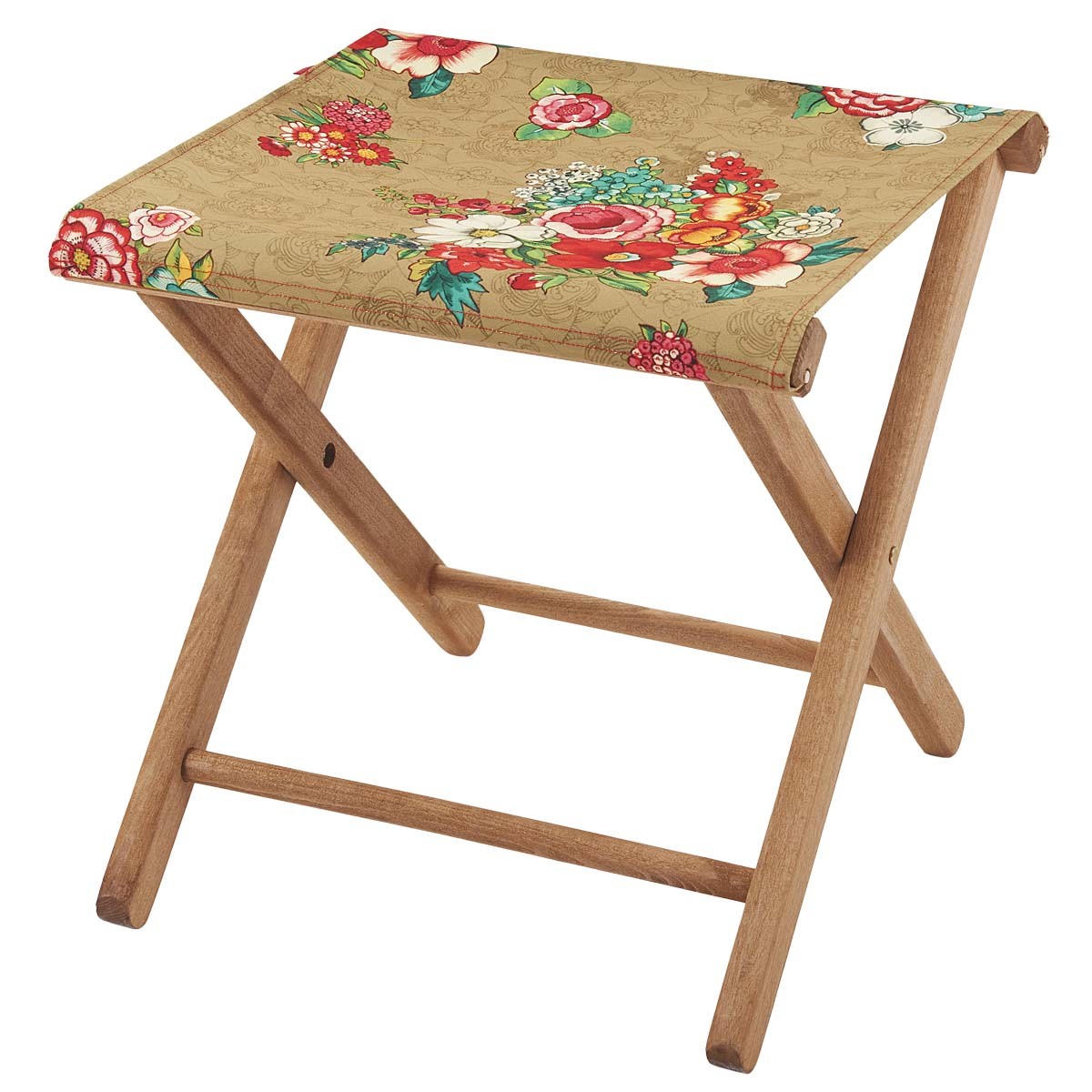 Pliant pêcheur en eucalyptus, motif fleuri, HANAMI doré, VENT DE BOHÈME