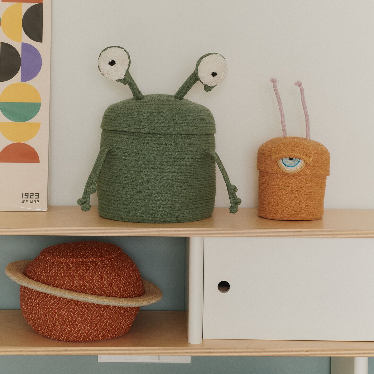Panier Alien Ploot orange, aqua, miel, ivoire, malwa, noir, dk.turqouish, LORENA CANALS