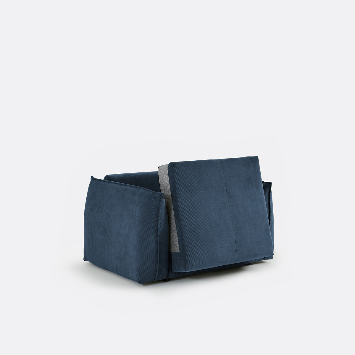 Fauteuil droit convertible, 1 place, en velours côtelé fines côtes, TIKI bleu, LA REDOUTE INTERIEURS