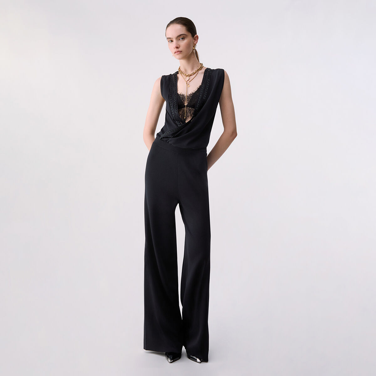 Combinaison longue en maille noir, LIU JO