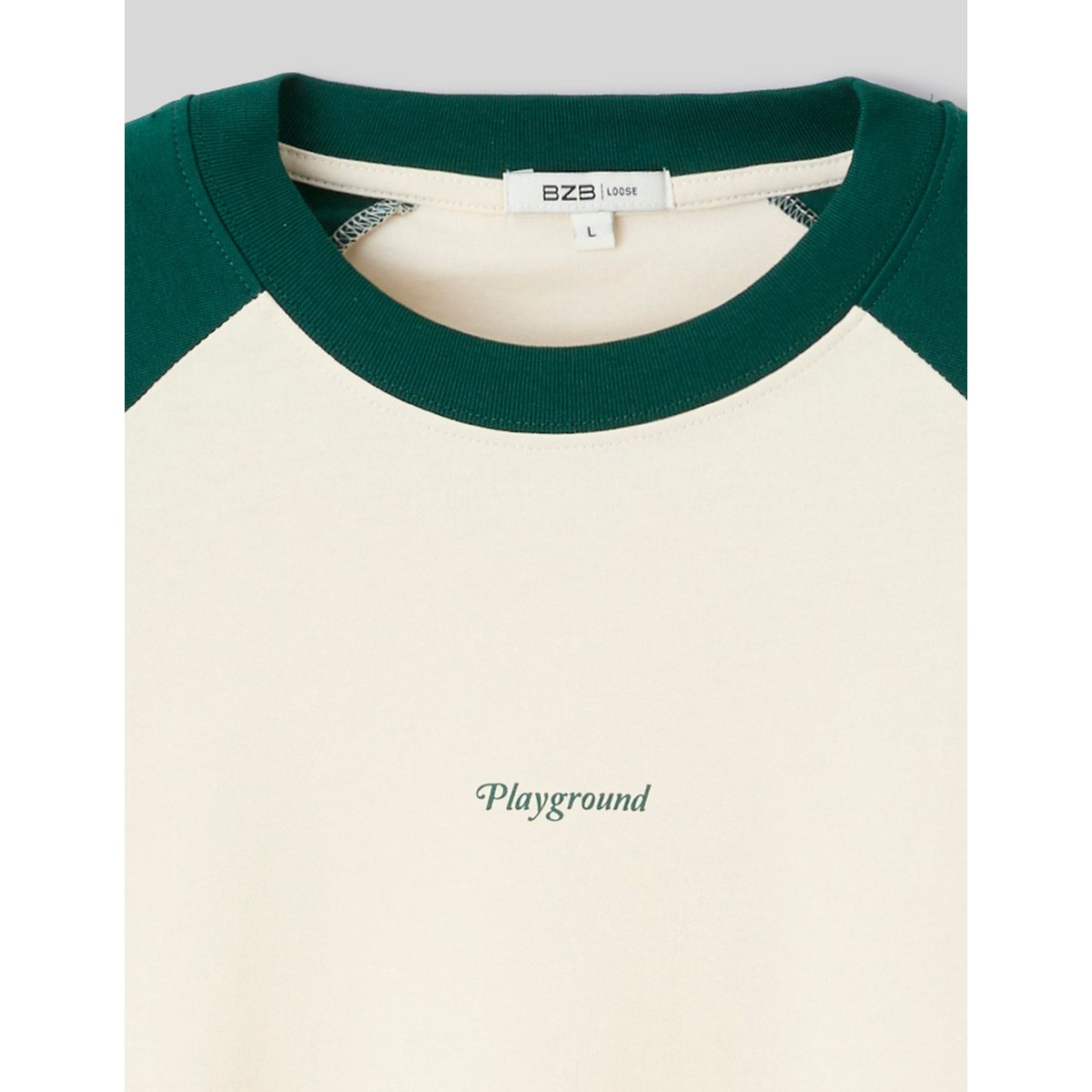 T-shirt manches contrastées naturel, BZB