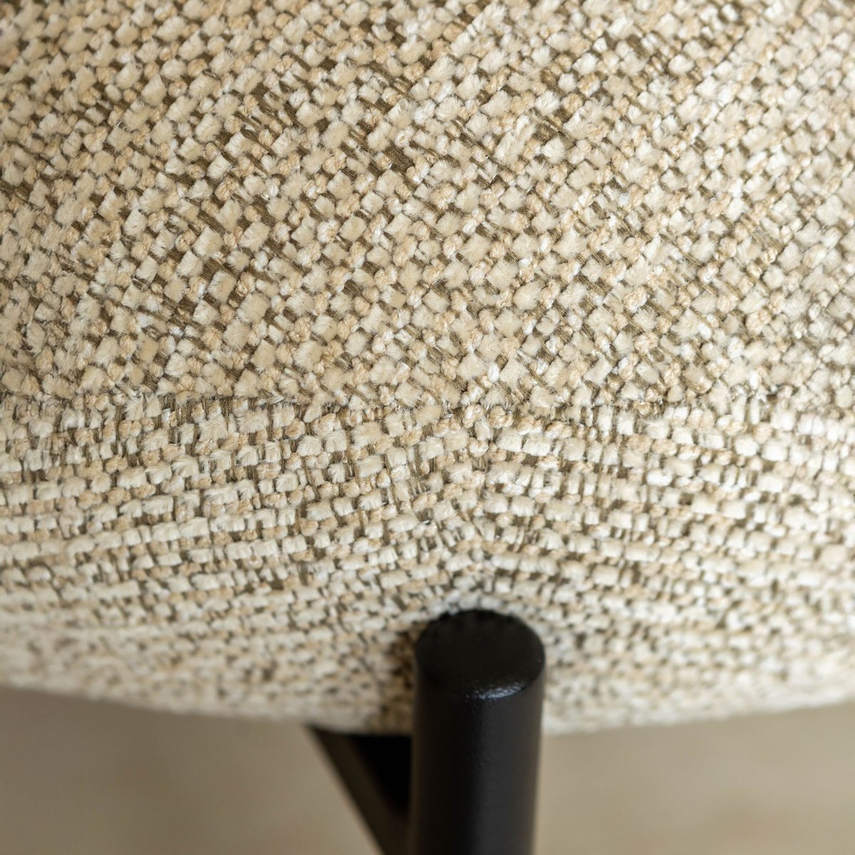 Lot de 2 chaises de bar en tissu tweed et structure métal, GINA beige, NOW'S HOME