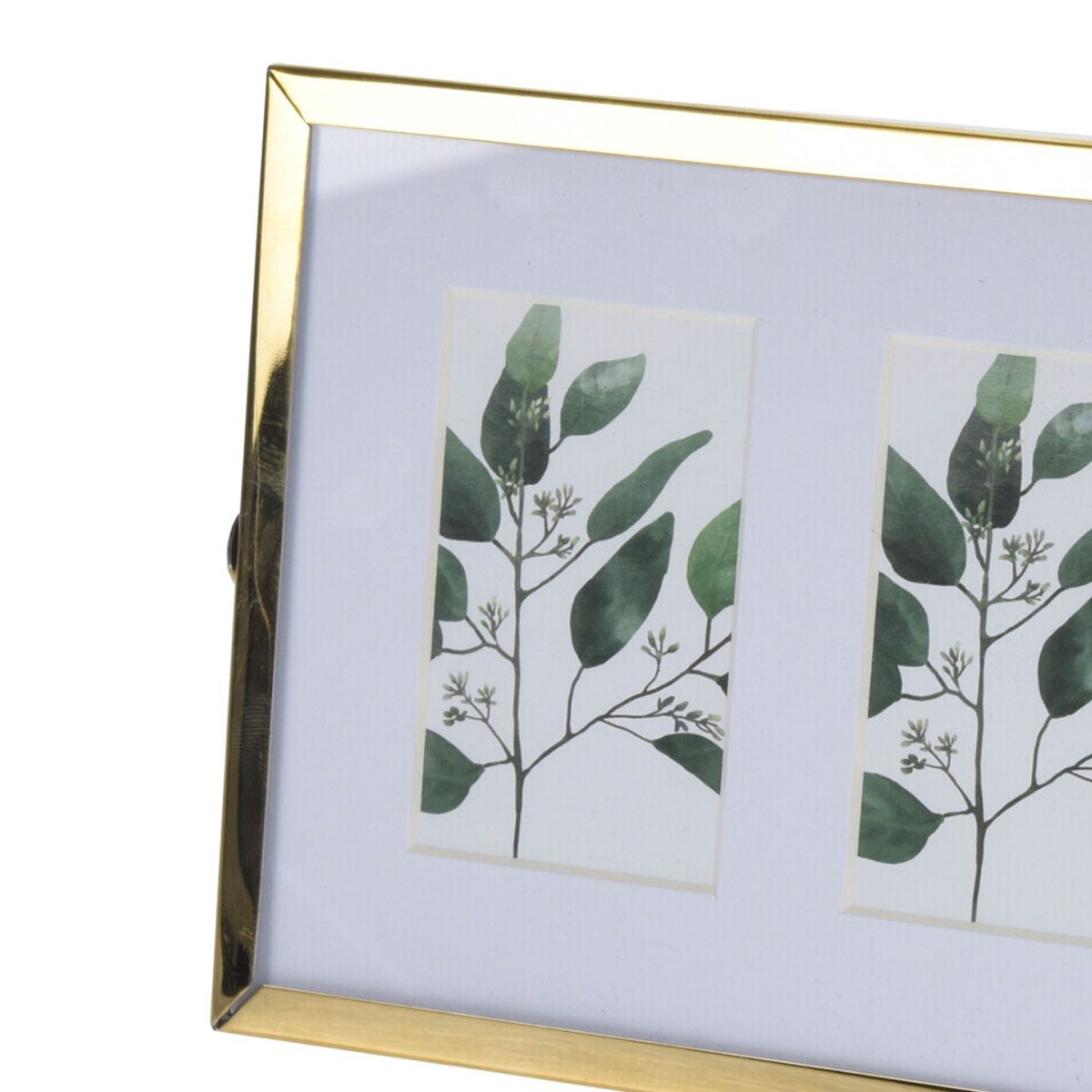 Cadre photo triple à poser en métal doré et verre 22x12x1cm doré, WADIGA