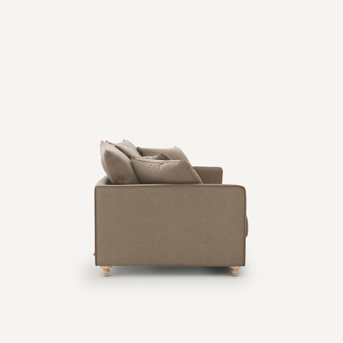 Canapé compact convertible velours, Lazare beige cendré, AM.PM