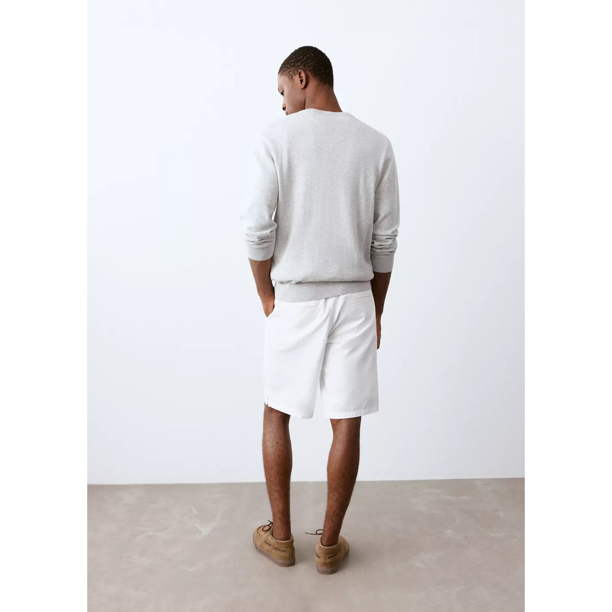Bermuda coton lin blanc cassé, MANGO TEEN
