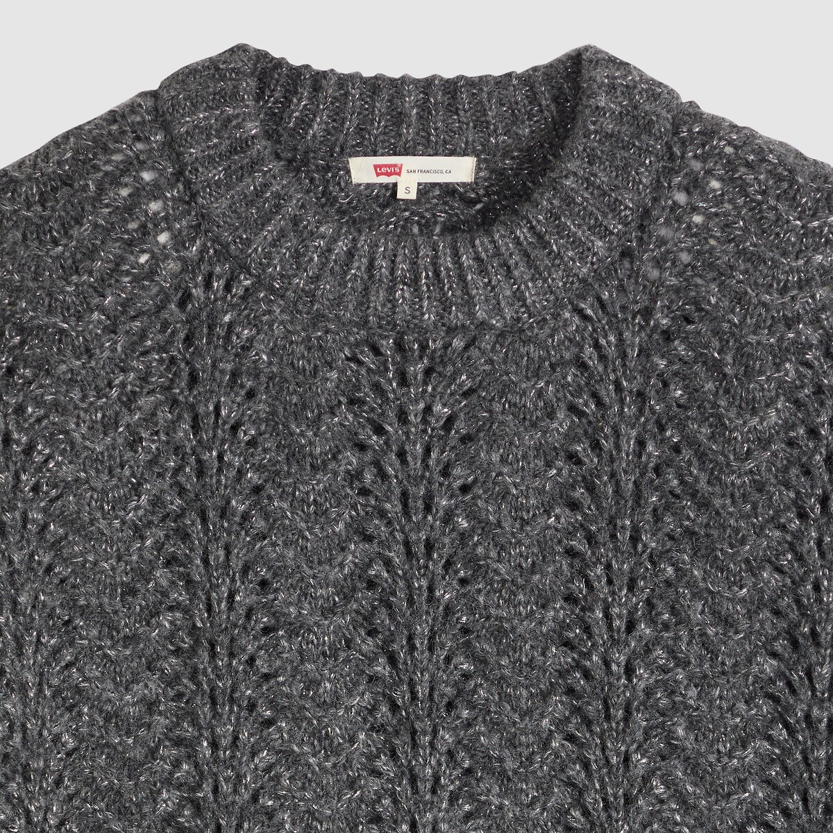 Pointelle Knit Crew Neck Jumper dark grey, LEVI'S