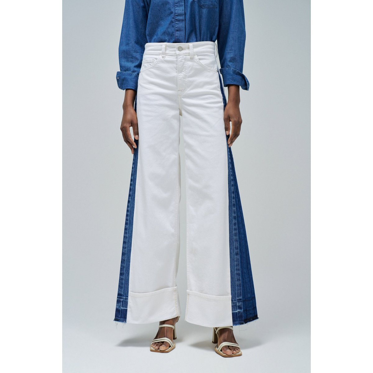 JEAN FAITH PUSH IN WIDE blanc, SALSA JEANS