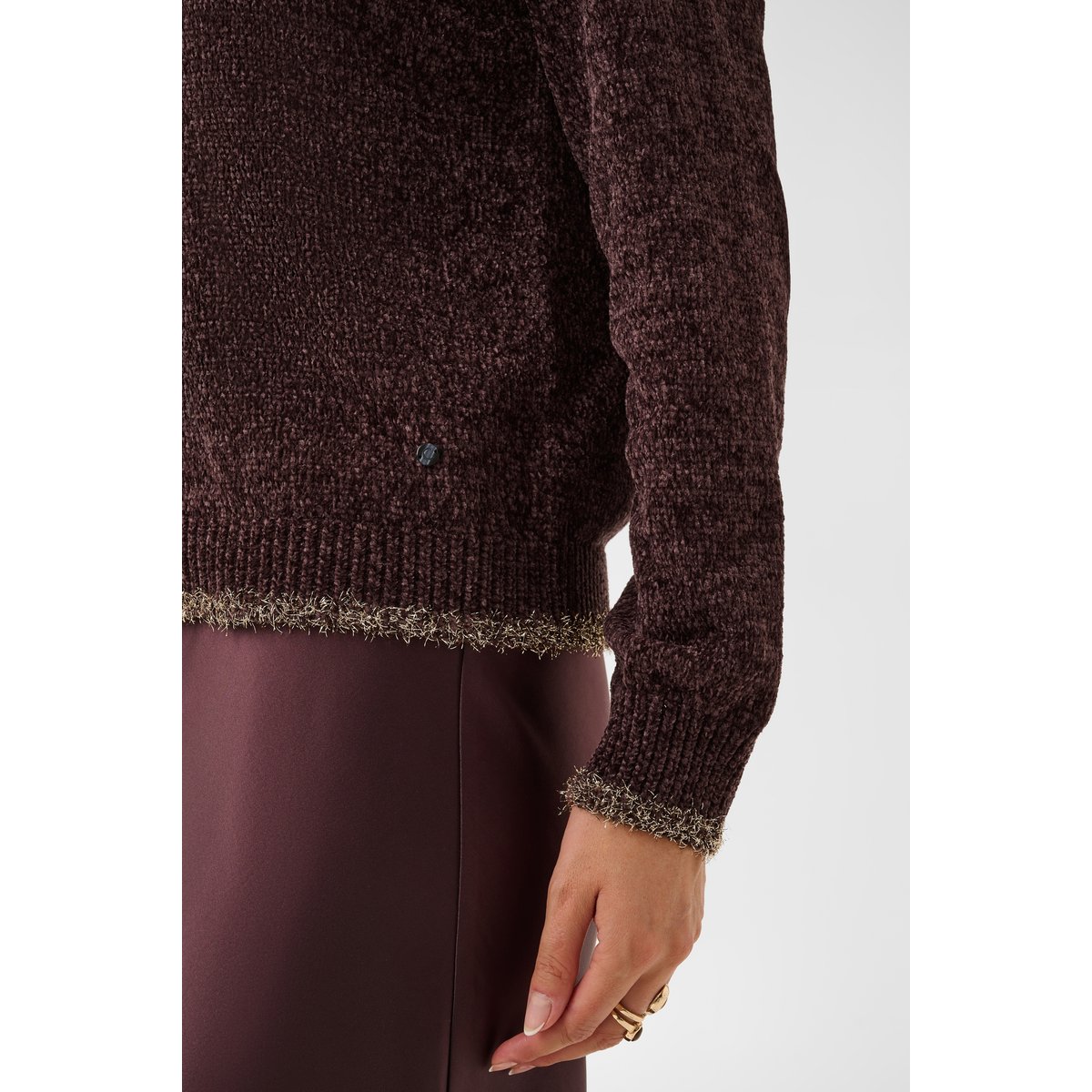 Pullover tricoté marron fudge, CREAM