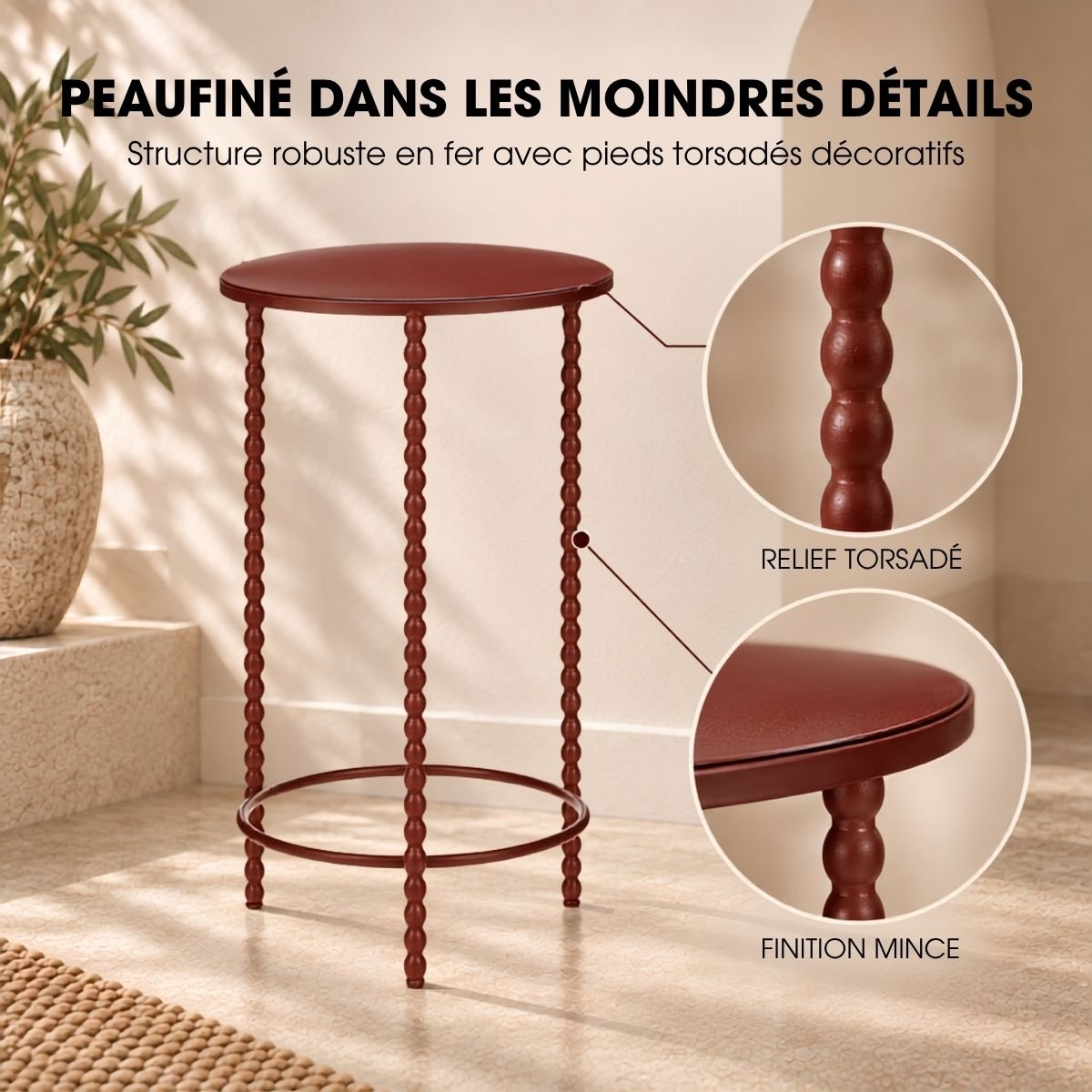 Table d’appoint MADY brun, MICA DECORATIONS