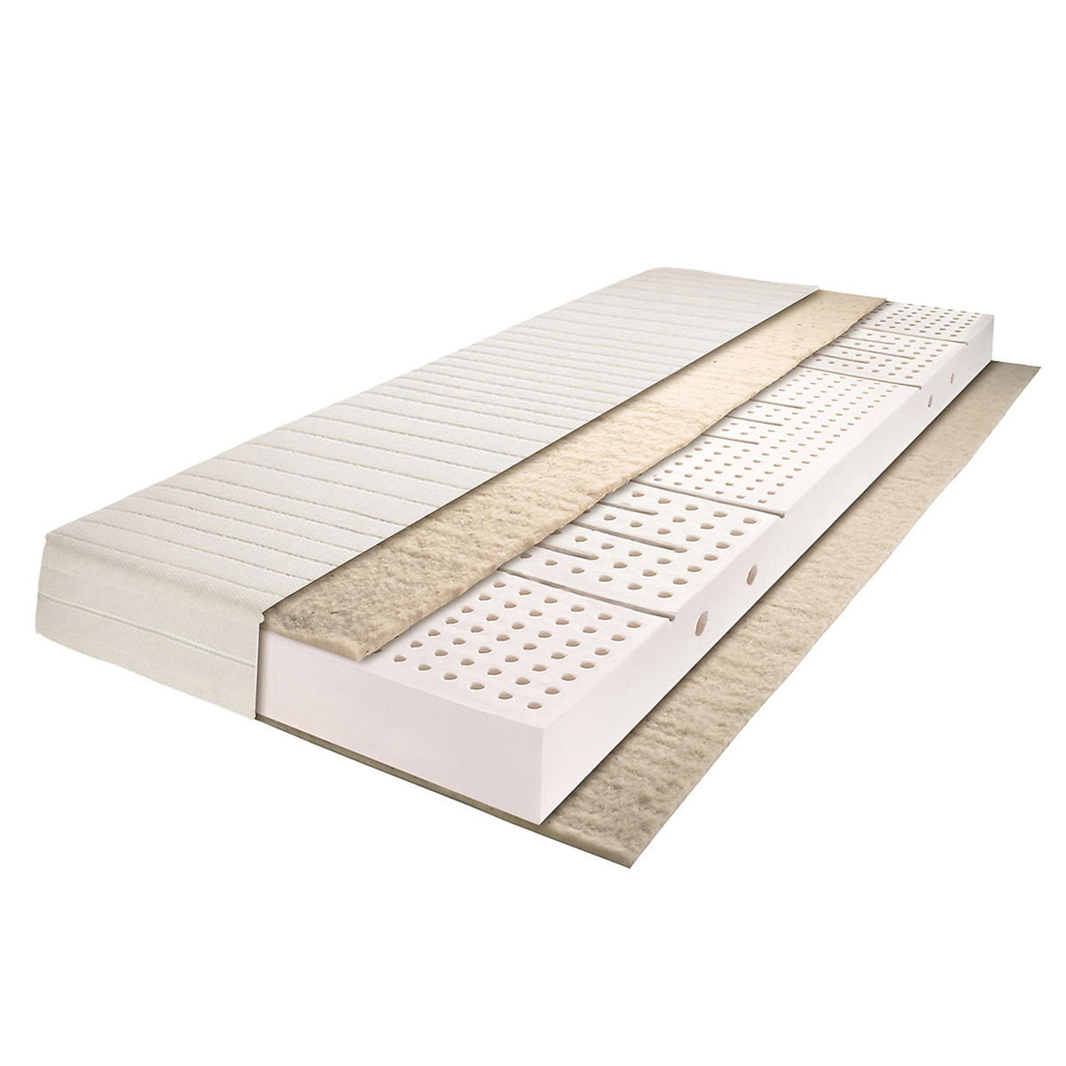 Natural latex mattress + organic cotton + wool white, EUROPE & NATURE