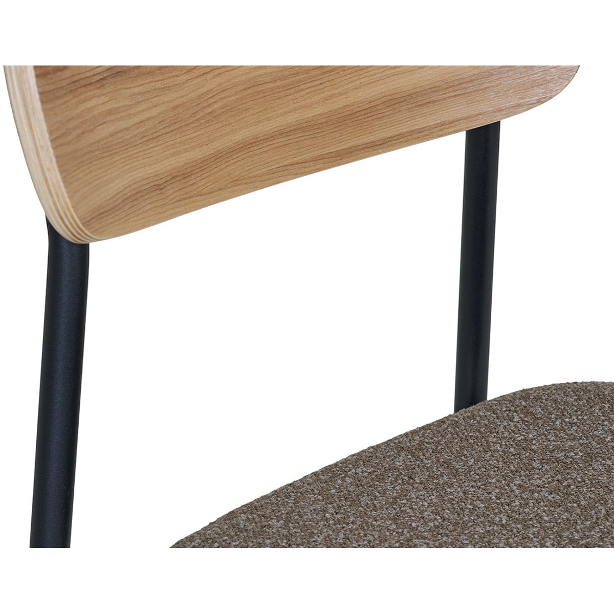 Lot de 2 tabourets en bois de frêne, ZOE marron, BEST MOBILIER