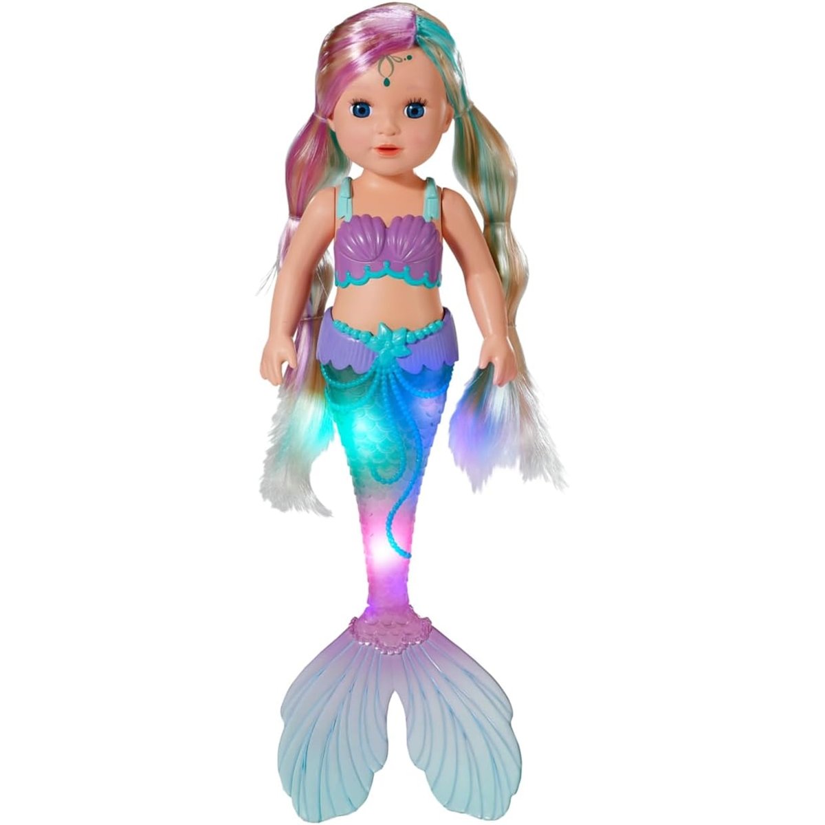 BABY born Poupée sirène avec queue lumineuse multicolore, ZAPF CREATION