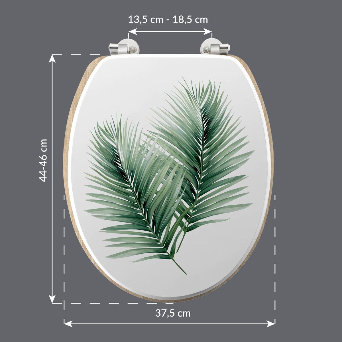 Abattant WC motif palmier VARADERO blanc, TOILINUX