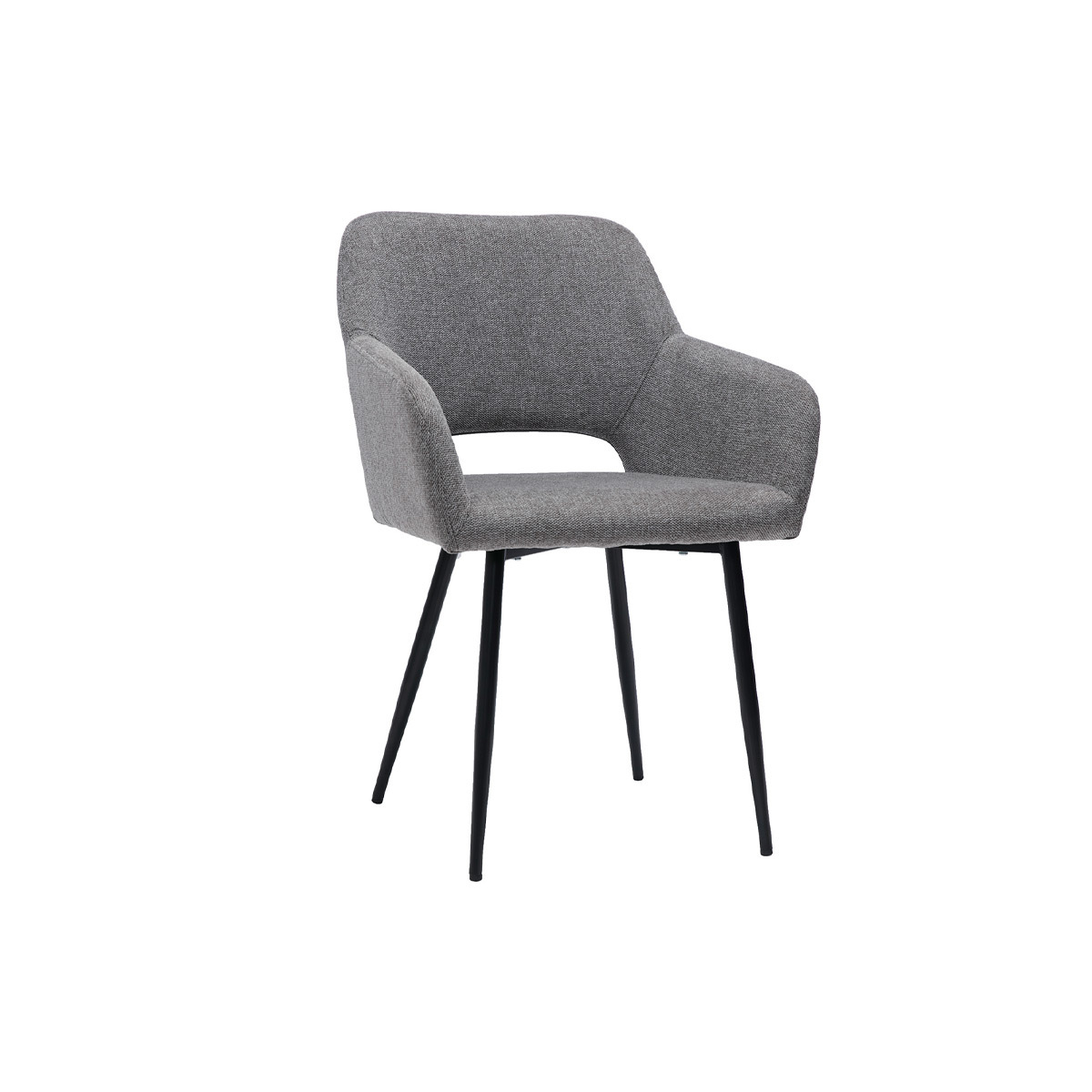 Chaises design pieds métal noir (lot de 2) LAURETTE gris, MILIBOO