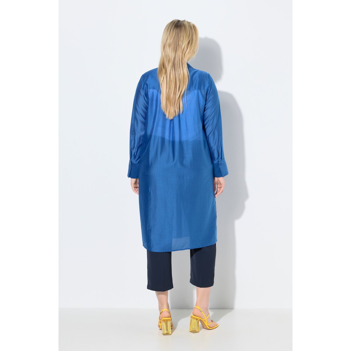 Longue blouse transparente bleu azur, ULLA POPKEN