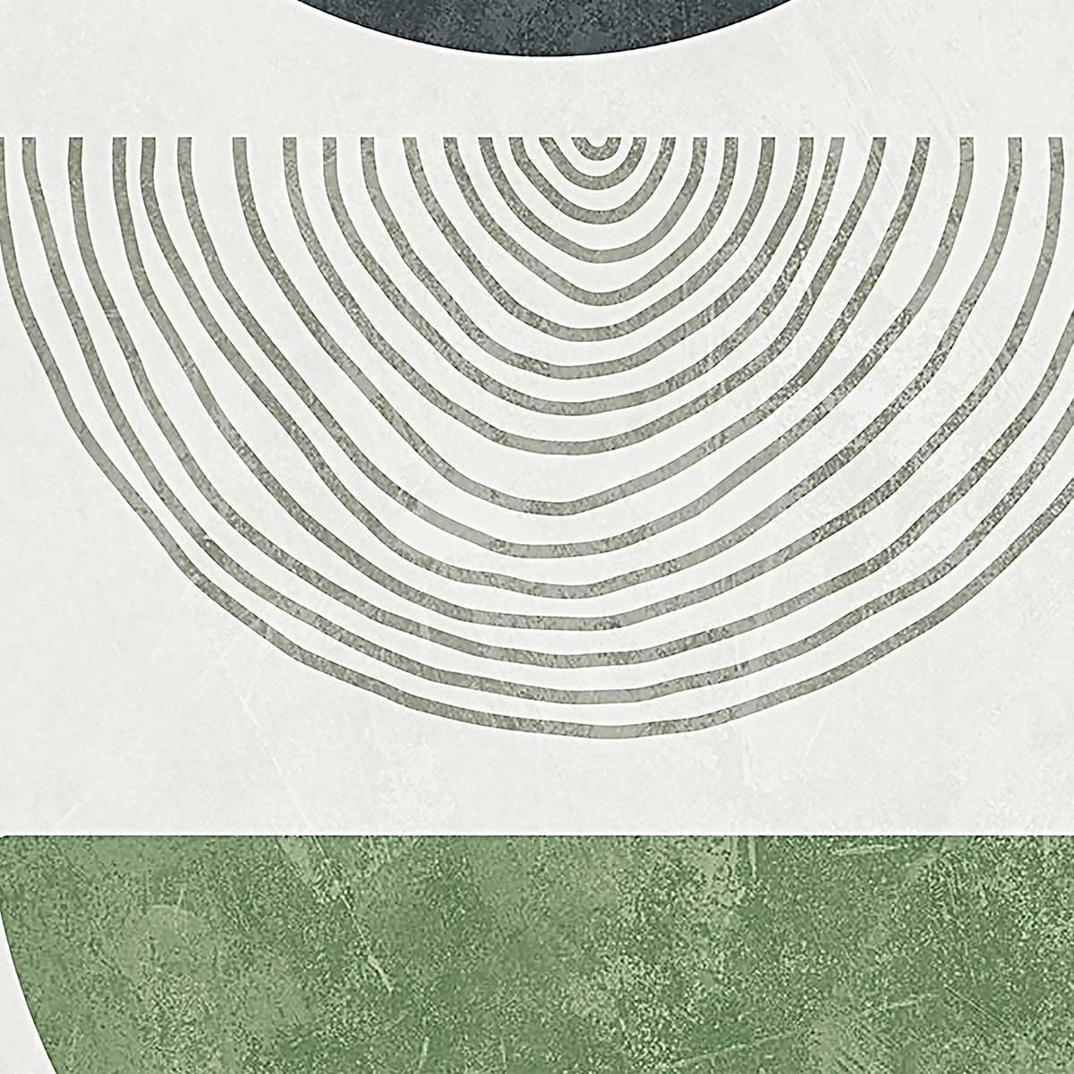 Affiche encadrée abstraction géométrique verte affiche + cadre en métal - noir, HEXOA