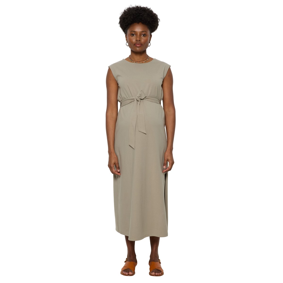 Robe sans manches grossesse kaki, VERTBAUDET