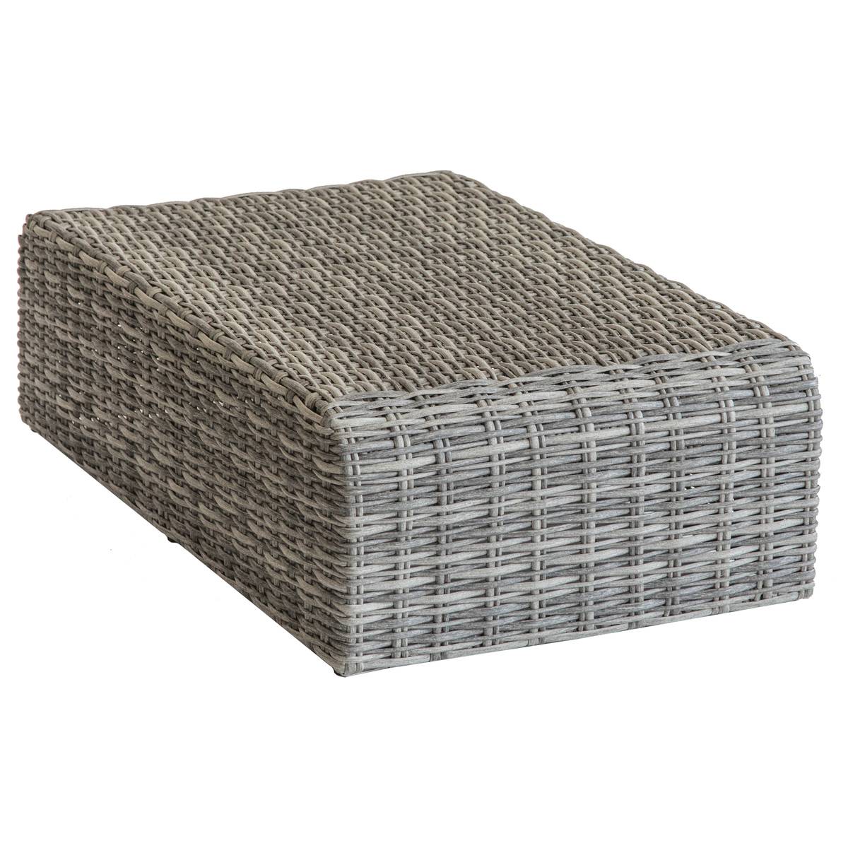 Pouf de jardin en résine tressée MOORÉA gris, HESPERIDE