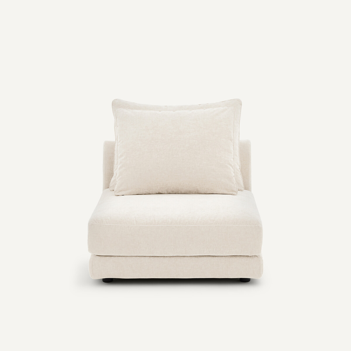 Modularer Sessel aus Chenille-Samt, TIBERIO weiss, AM.PM