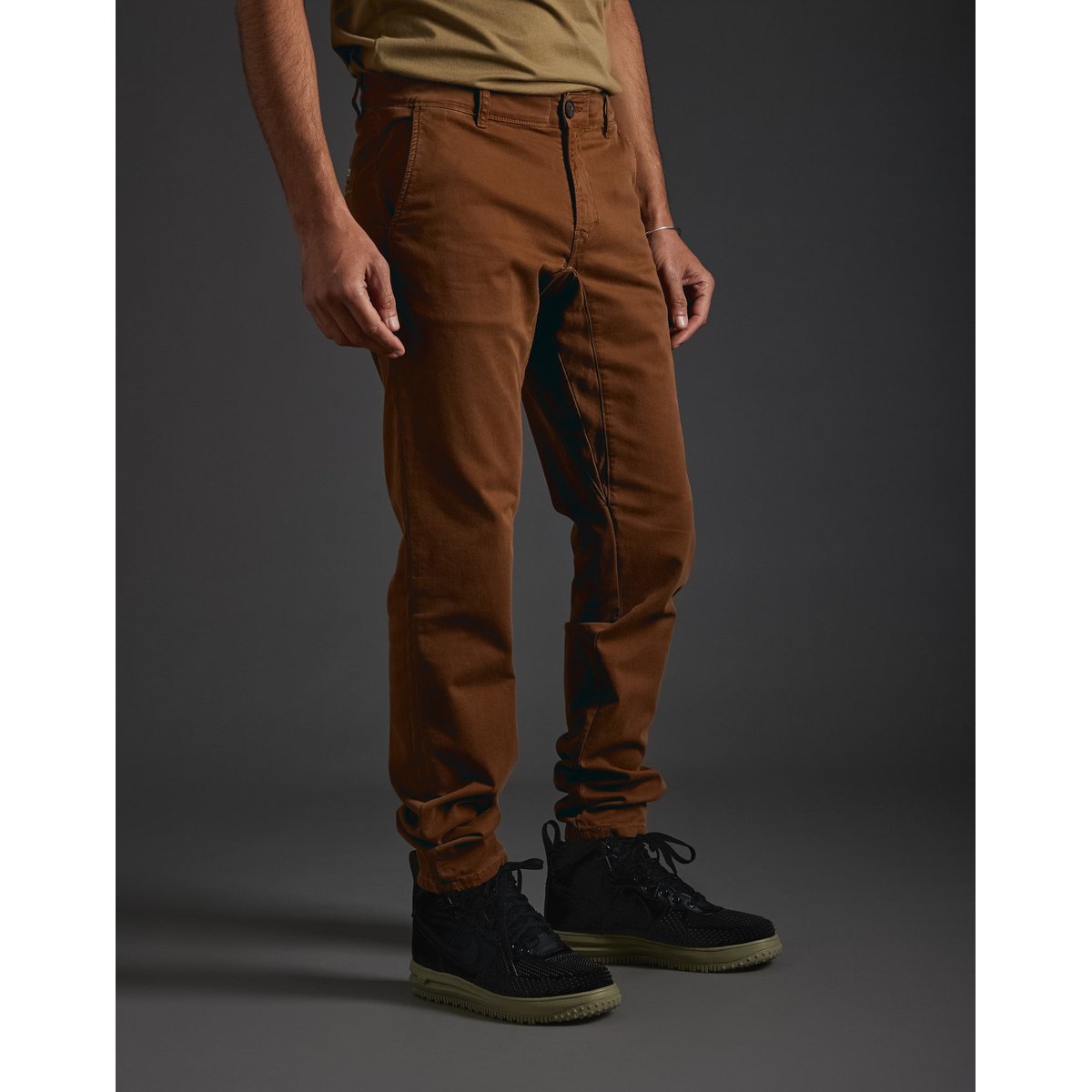 PANTALON CHINO ALMOND marron, PULLIN