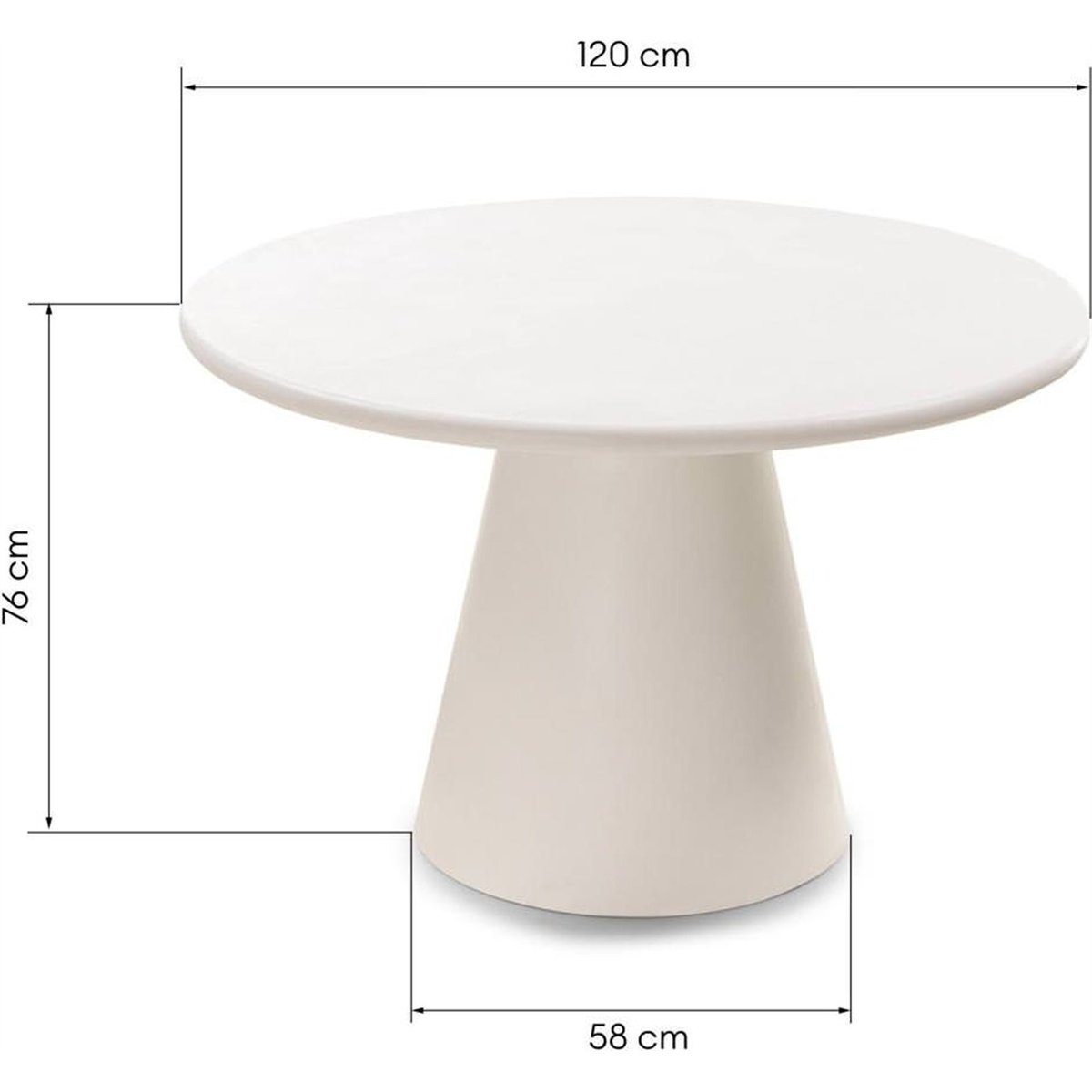 Table à manger ronde collection ADEL écru, RECOLLECTION