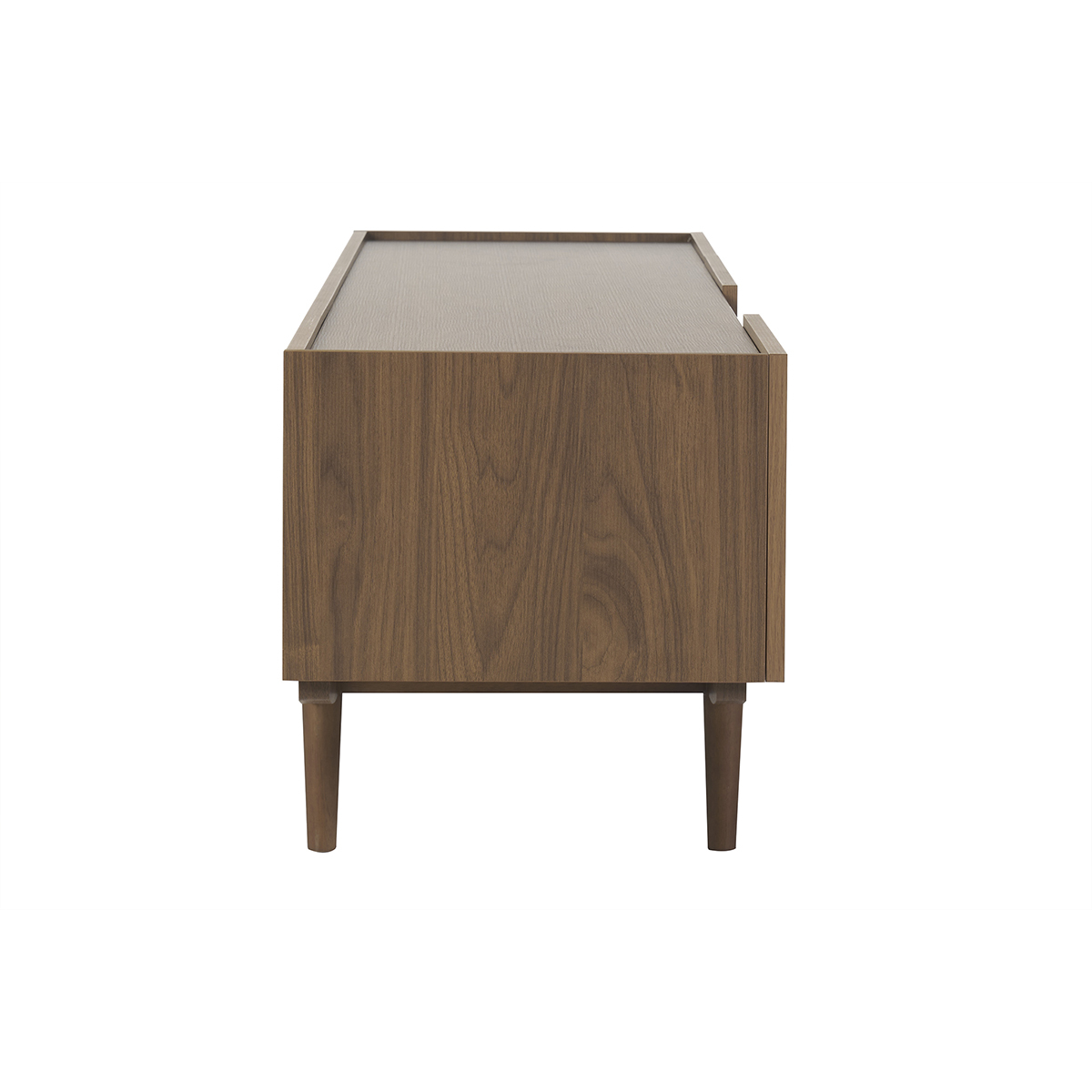 Meuble TV finition bois foncé noyer 3 portes L180 cm SANAA noyer, MILIBOO