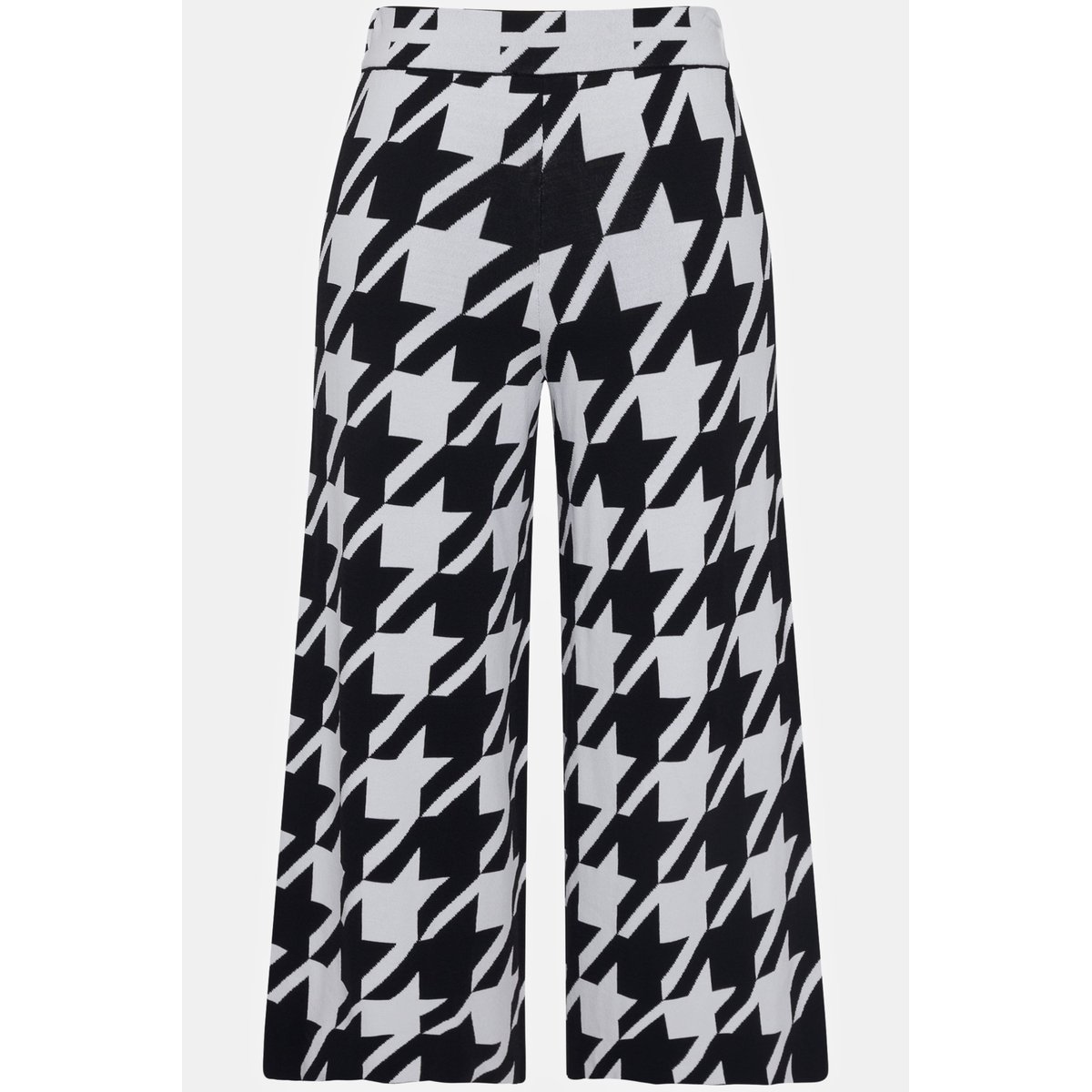Pantalon en maille, motif pied-de-poule noir, ULLA POPKEN