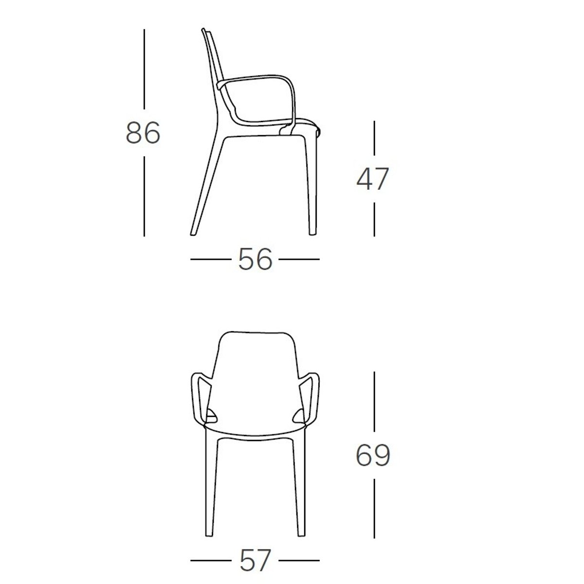 Fauteuil design, GINEVRA taupe, SCAB DESIGN
