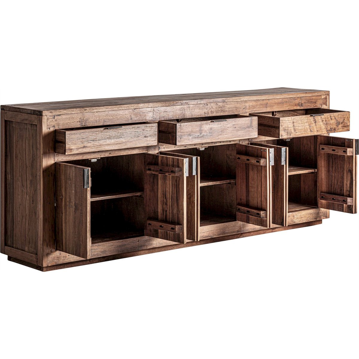 Buffet en bois d'orme massif style rustique marron bois naturel, RECOLLECTION