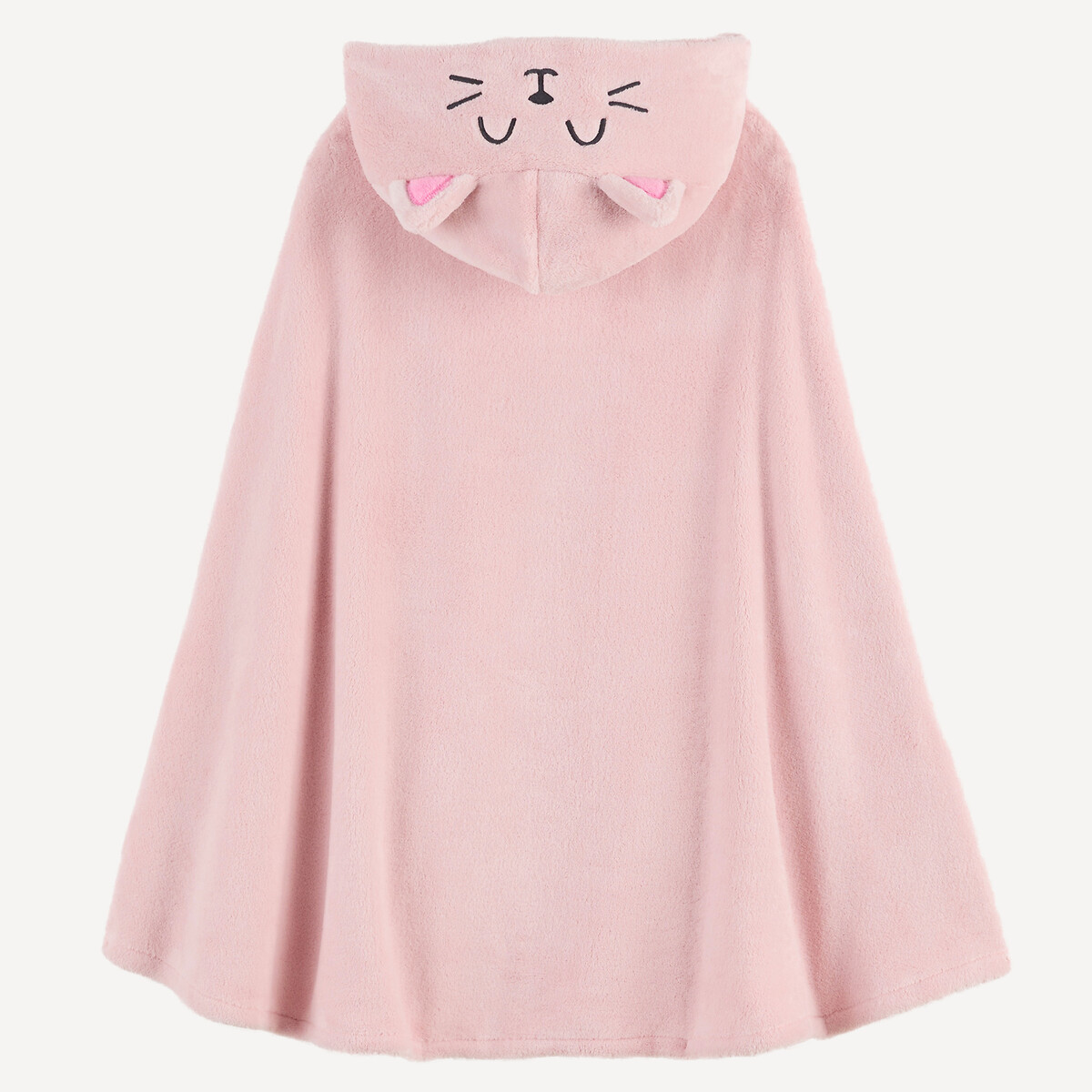 Cappotto da interno con cappuccio, in pile, motivo con gatto rosa pallido, LA REDOUTE COLLECTIONS